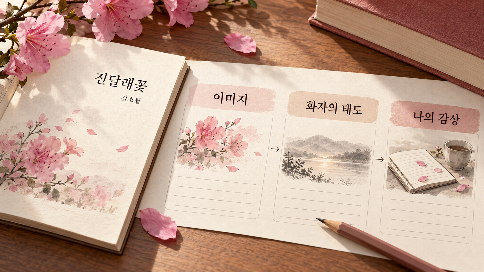 진달래꽃을 이미지 화자 태도 감상으로 읽는 한국형 정보카드