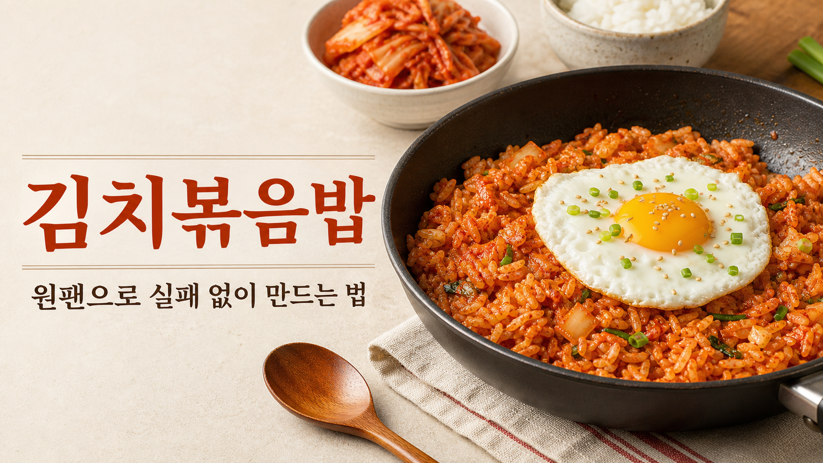 김치볶음밥 원팬 레시피 정보카드