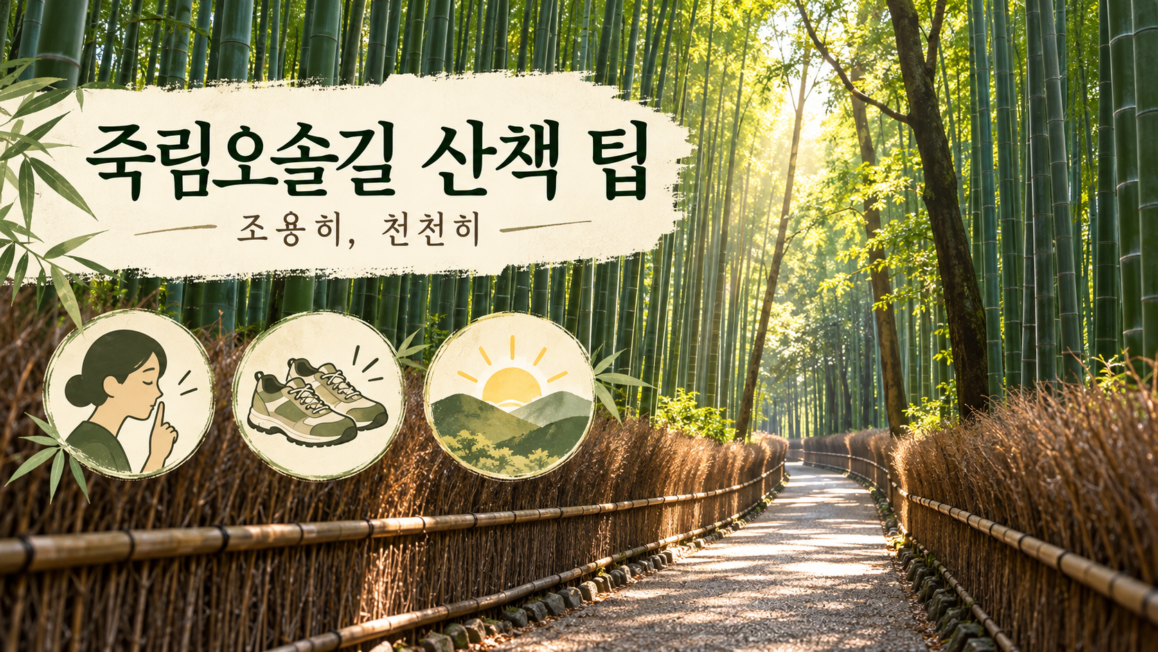 아라시야마 죽림오솔길 산책 예절과 준비 팁 정보카드