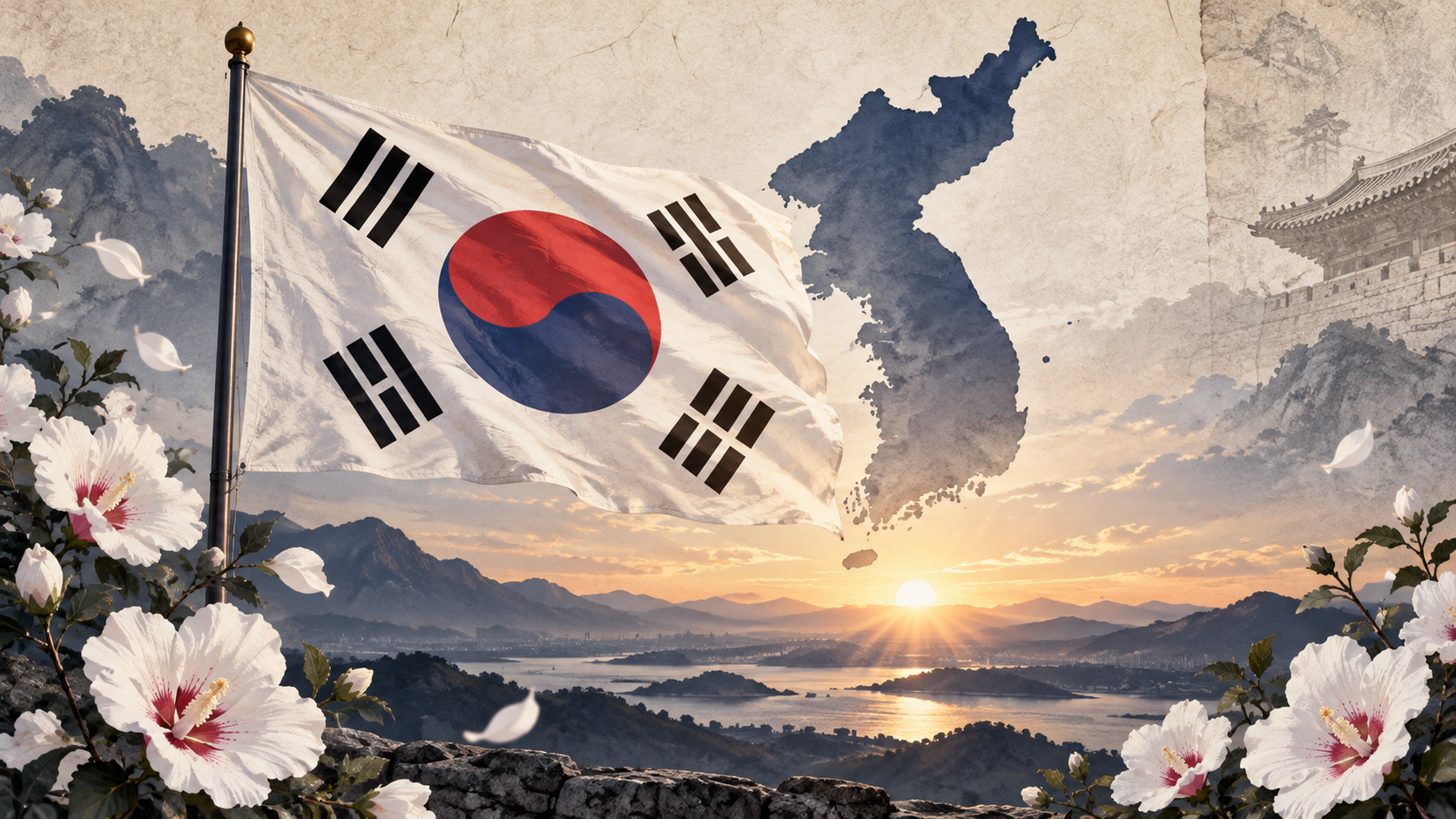 태극기와 한반도, 무궁화가 담긴 광복절 정보카드