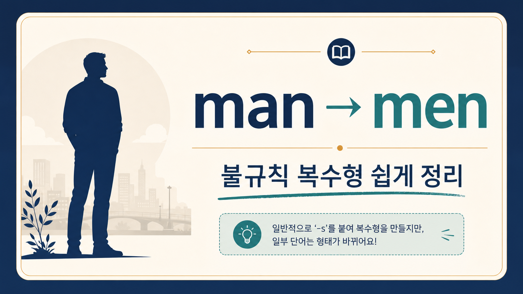 man과 men 불규칙 복수형 정보 카드