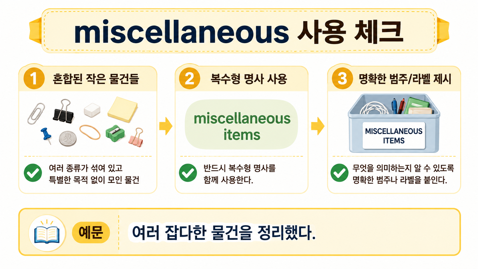 miscellaneous 사용 전 확인할 세 가지 기준 정보카드