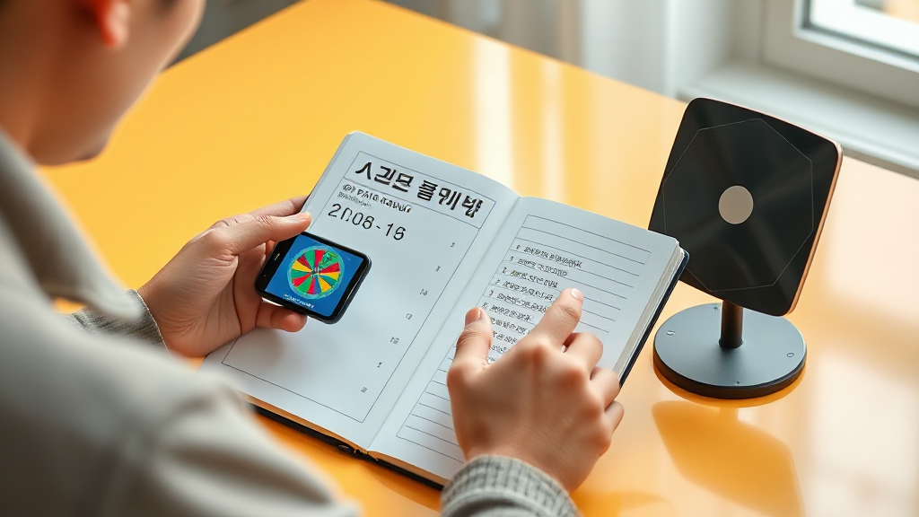 추첨 결과를 노트에 기록하는 모습