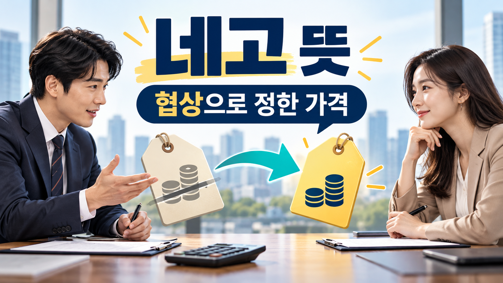 네고 뜻과 협상으로 정한 가격을 설명하는 정보카드
