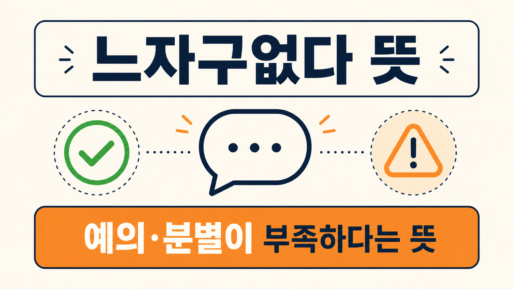 느자구없다 뜻과 예의·분별 부족을 설명하는 한국어 정보카드