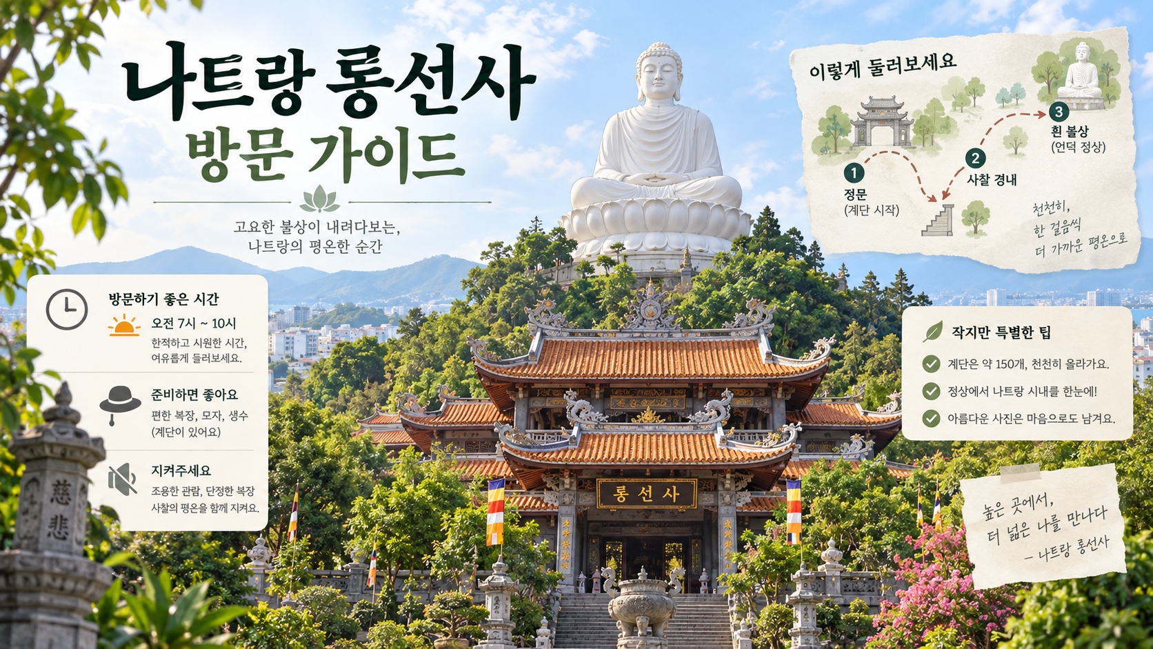 나트랑 롱선사와 백불상 방문 가이드 정보카드