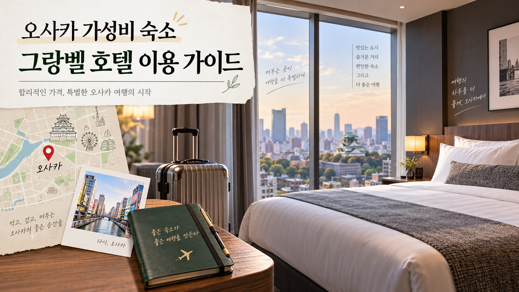 오사카 가성비 숙소 그랑벨 호텔 이용 가이드 정보카드