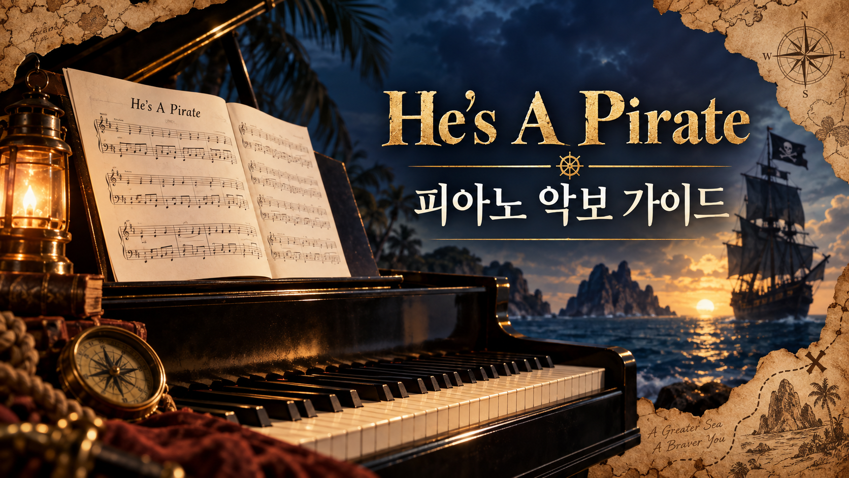 He's A Pirate 피아노 악보 가이드 정보카드