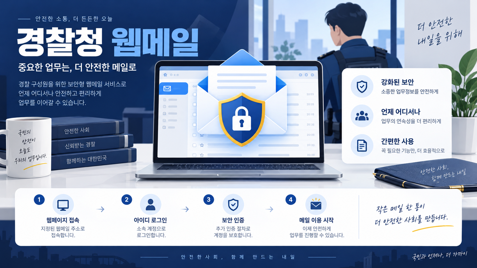 경찰청 웹메일 보안 접속 안내 정보카드