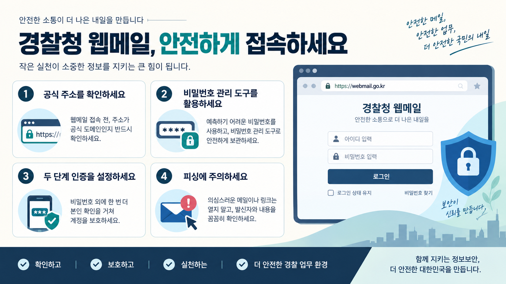 경찰청 웹메일 안전 접속 점검표 정보카드