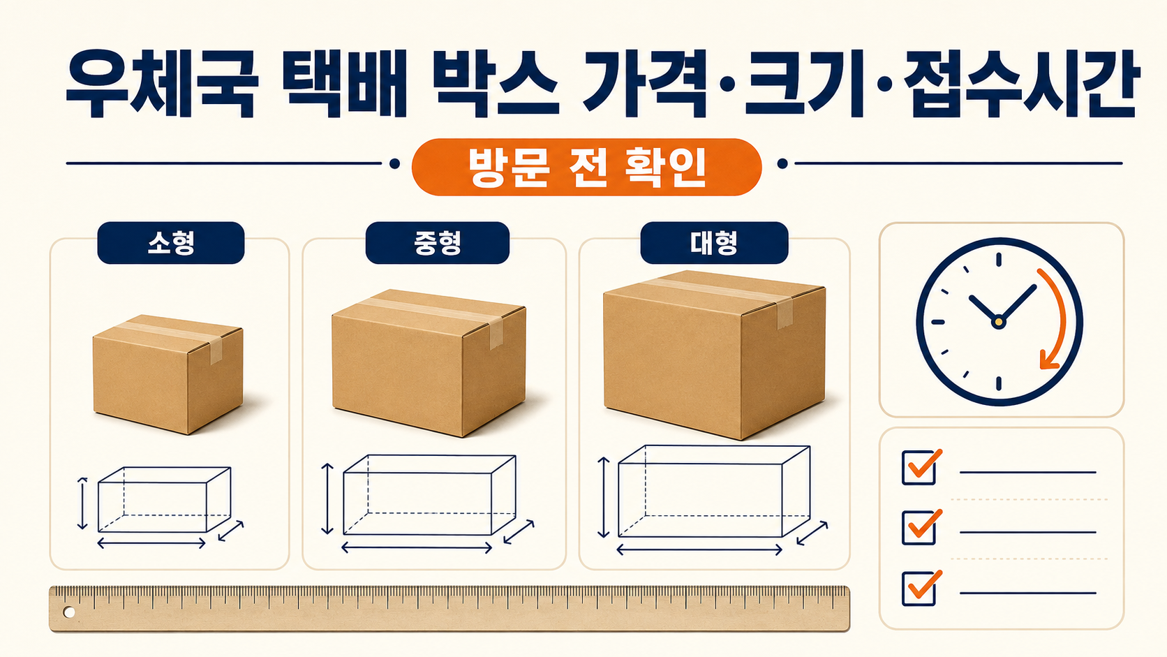 우체국 택배 박스 가격 크기 접수시간 확인 정보카드