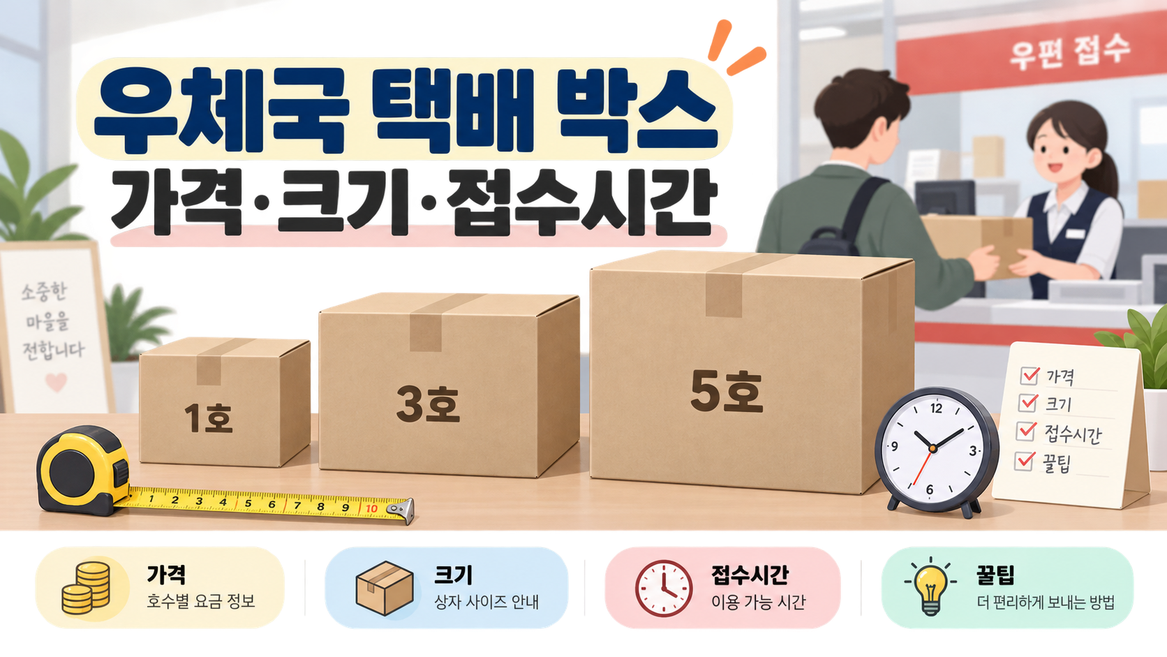우체국 택배 박스 가격 크기 접수시간 정보카드