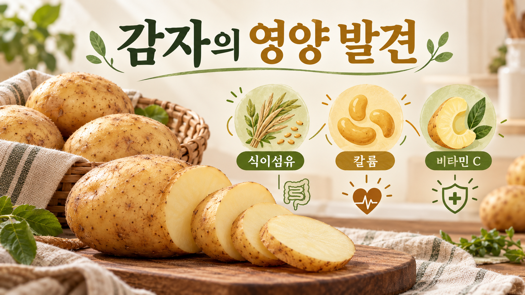 감자의 영양 성분을 보여 주는 한국형 정보카드