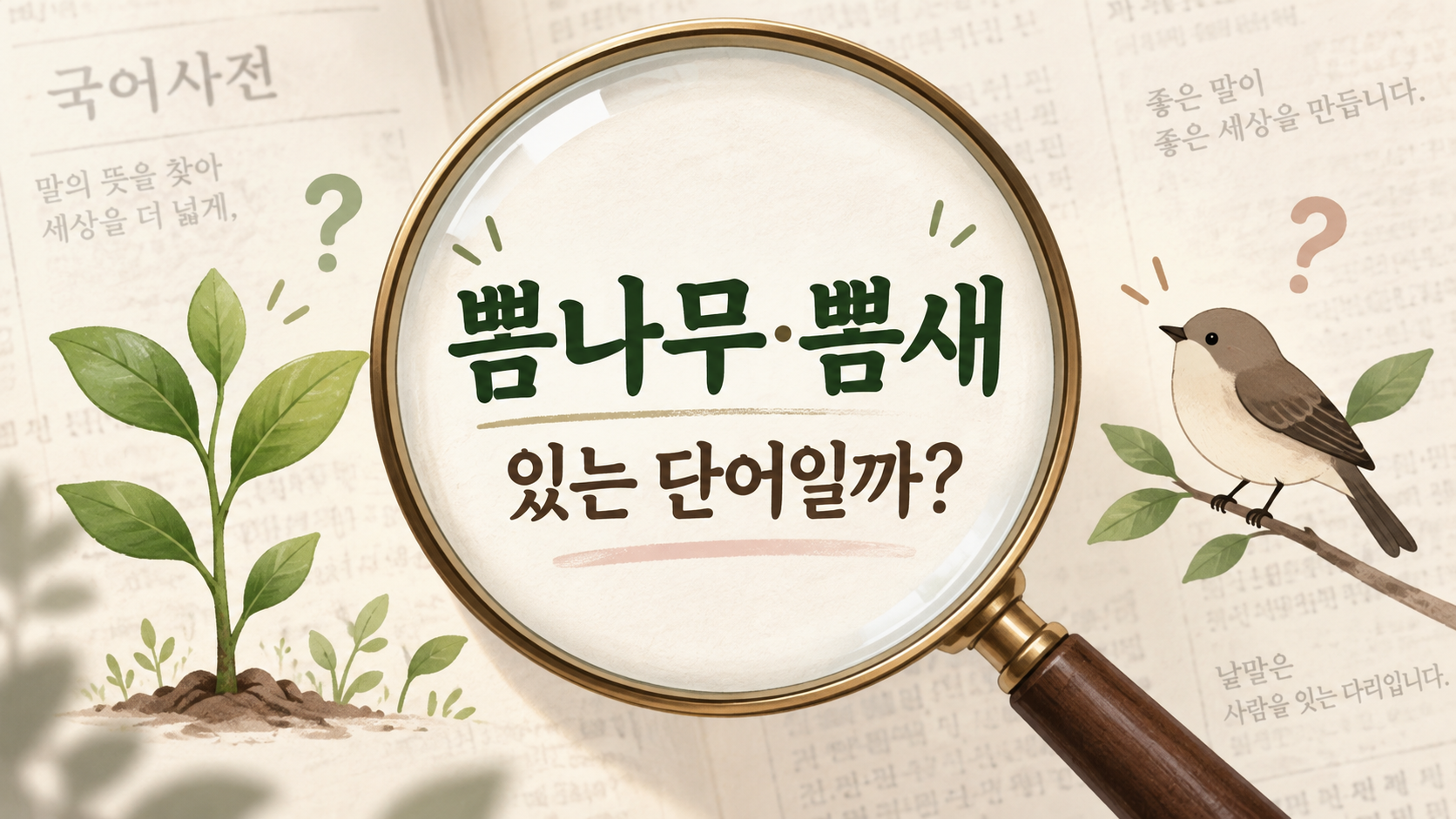 쁨나무와 쁨새라는 표현을 돋보기로 살펴보는 한국어 정보카드