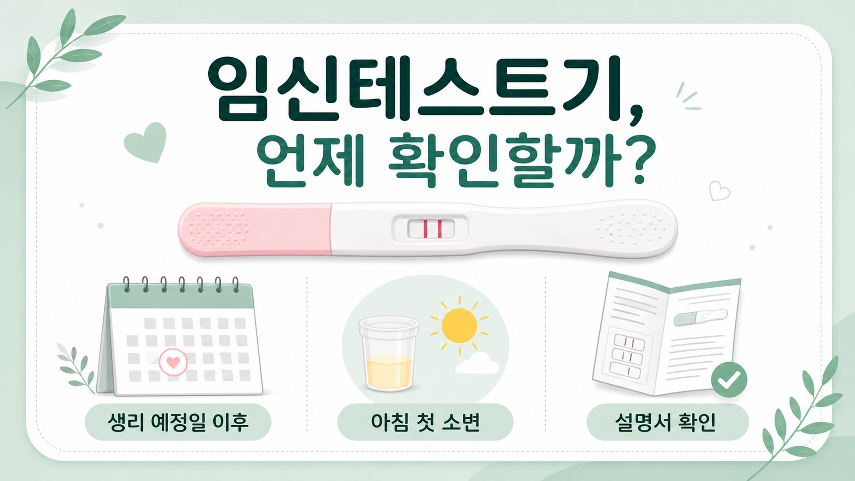 임신테스트기 사용 시점을 확인하는 깨끗한 욕실 카운터