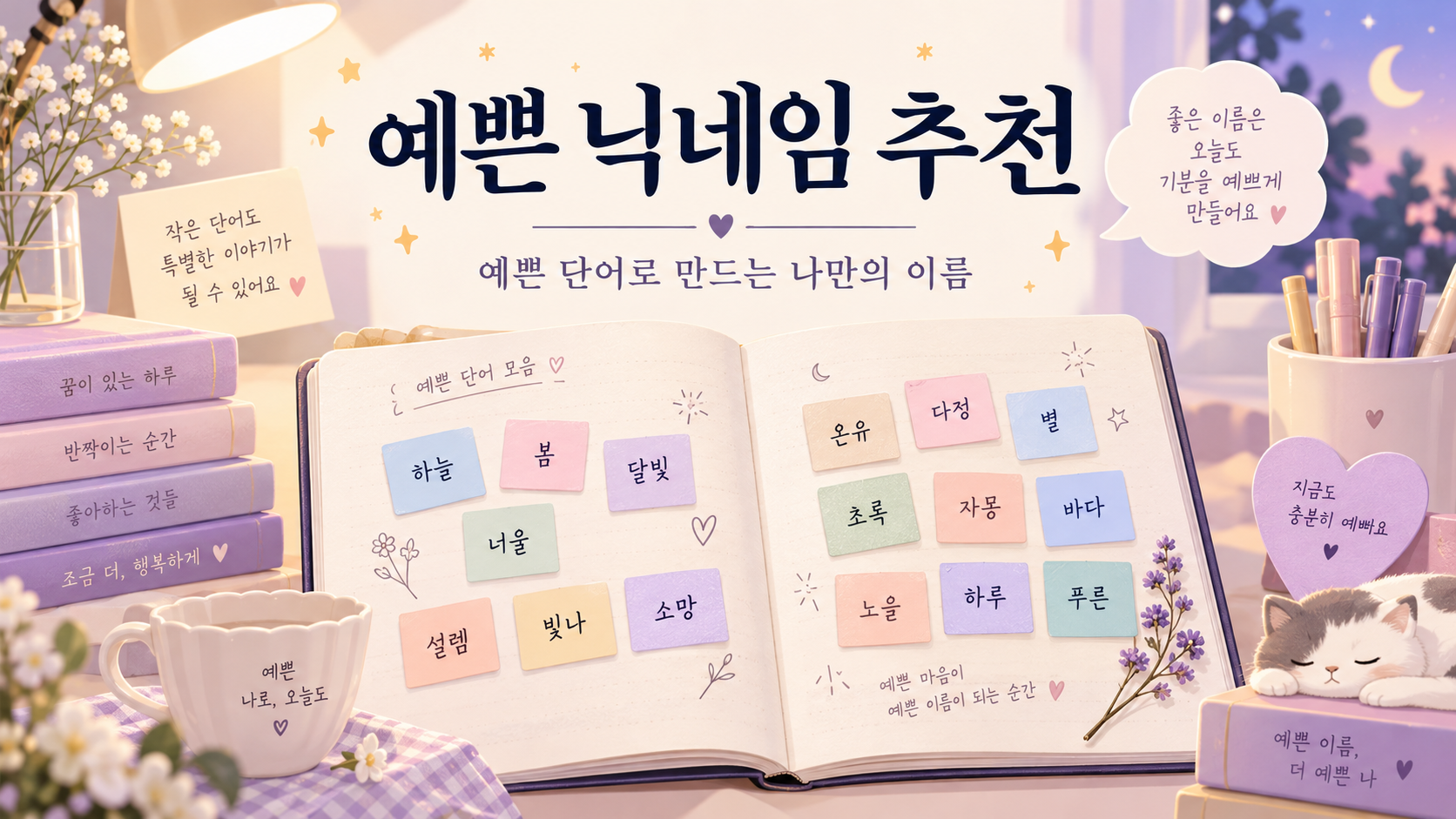 예쁜 닉네임 추천과 예쁜 단어 모음 정보카드