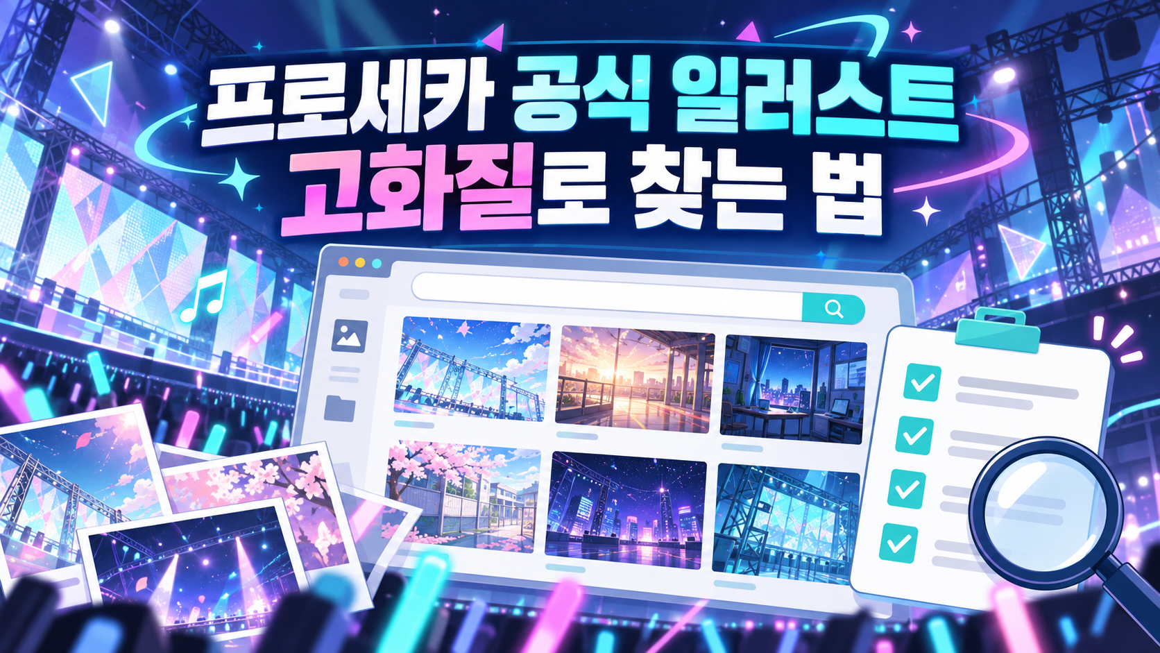 프로세카 공식 일러스트 고화질 찾기 정보카드