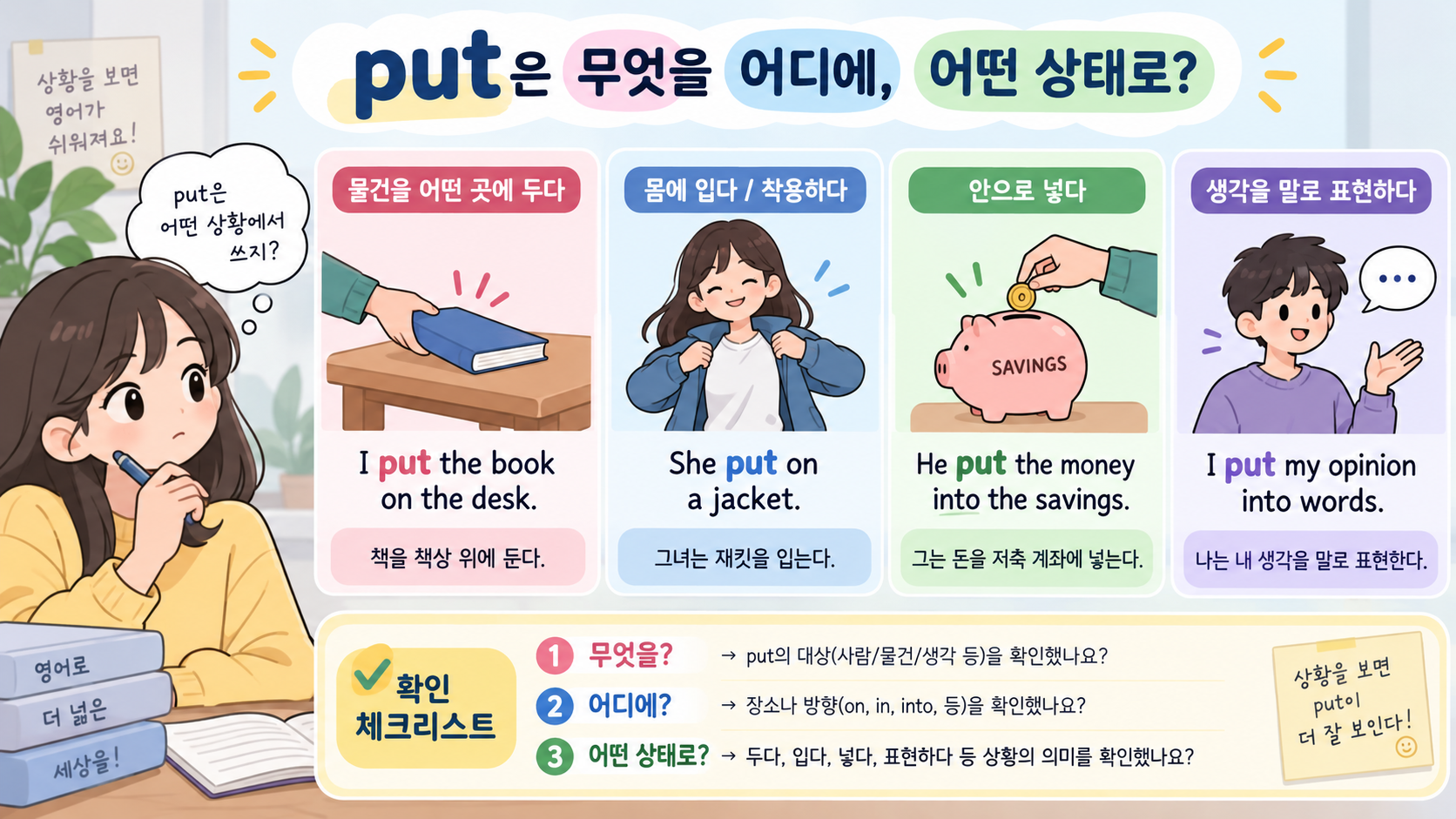 put의 문맥을 확인하는 체크리스트 정보카드