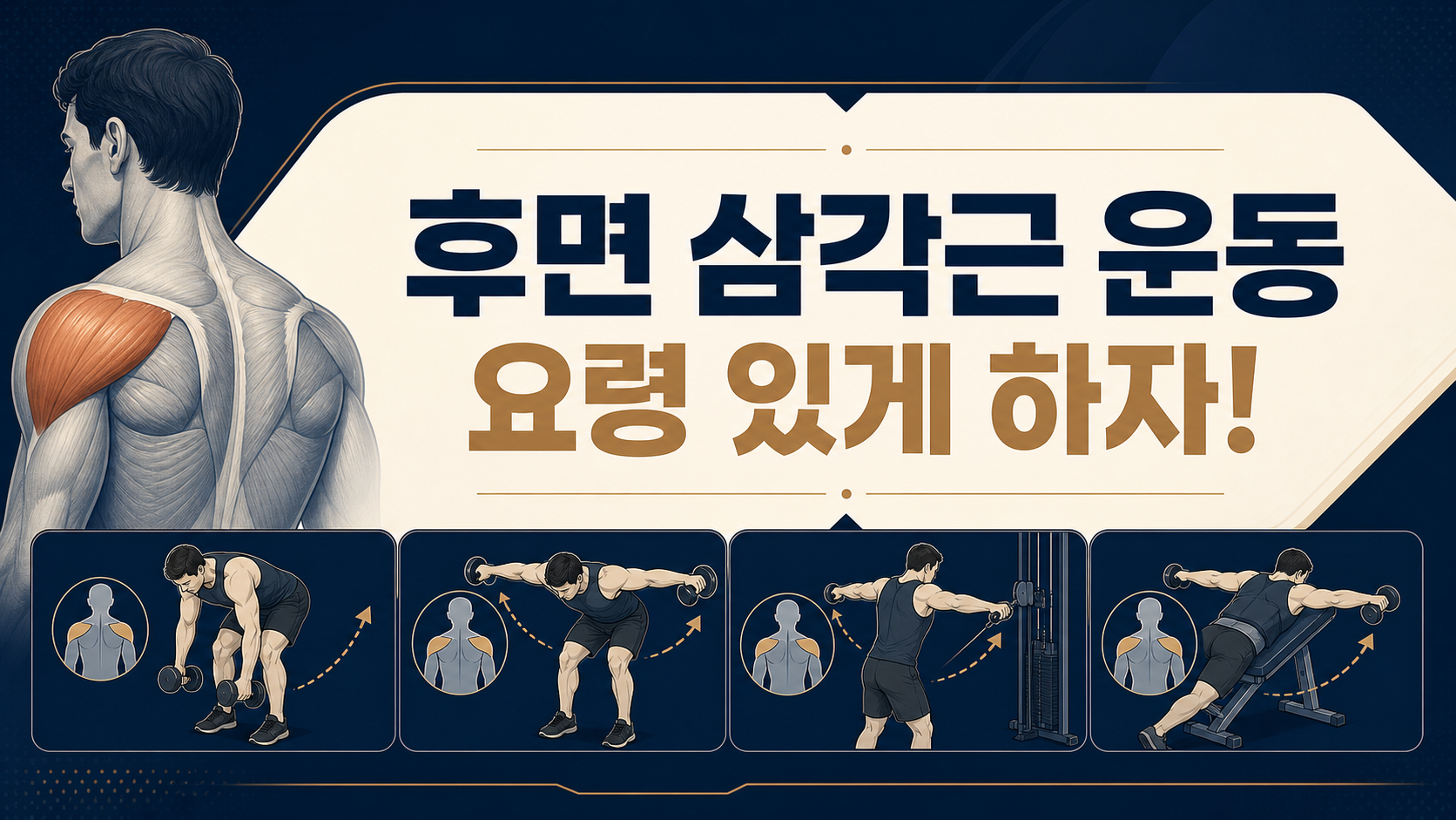 후면 삼각근 운동 요령 정보카드