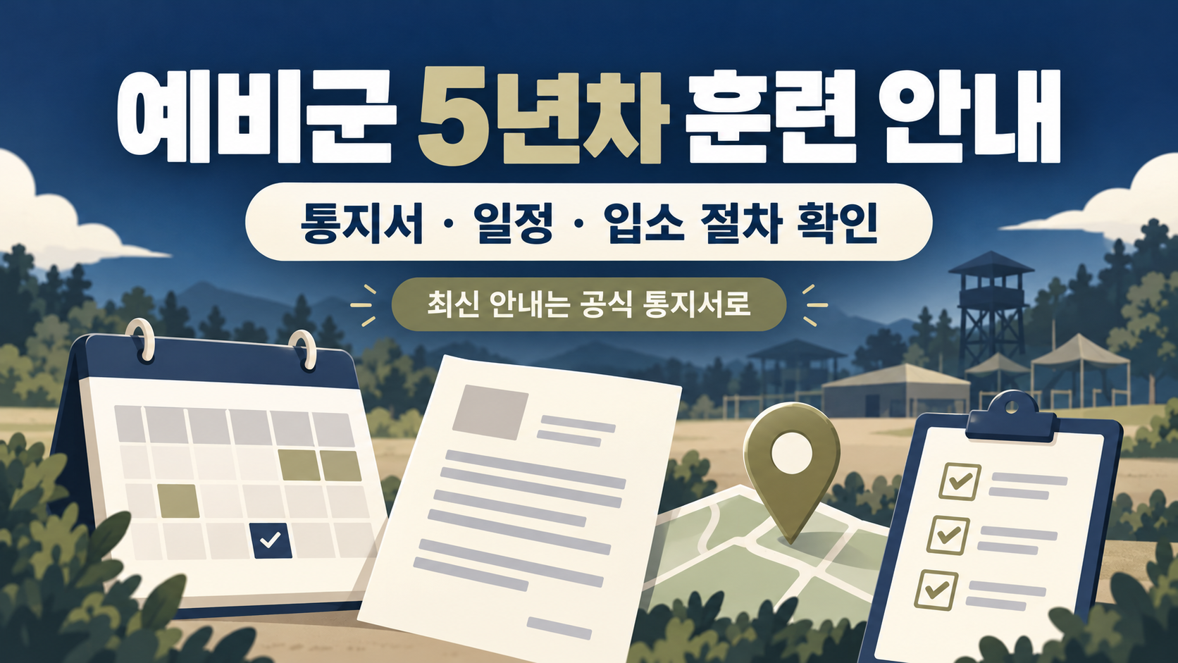 예비군 5년차 훈련 절차와 일정 정보카드