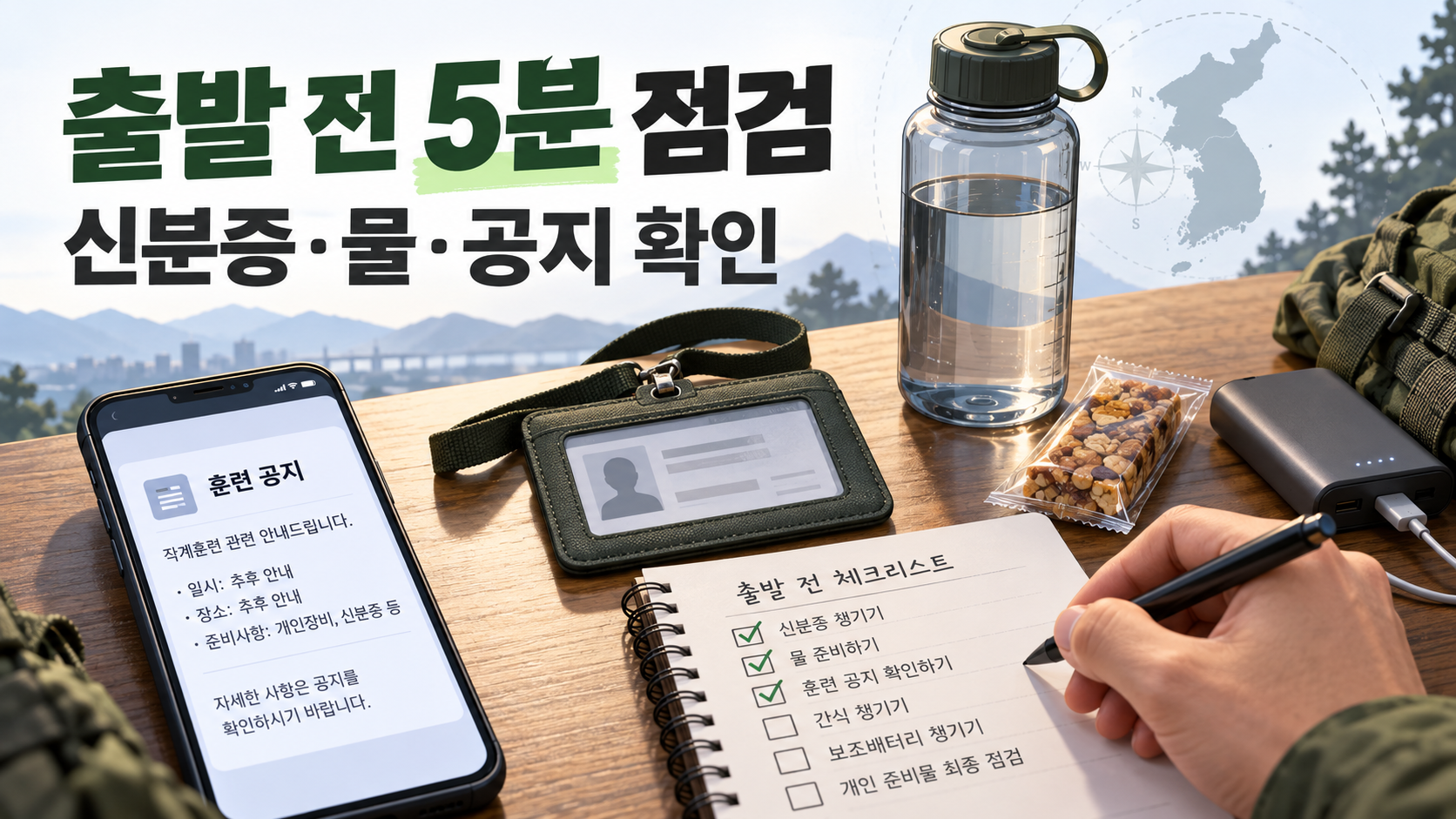 작계훈련 출발 전 준비물 체크 정보카드