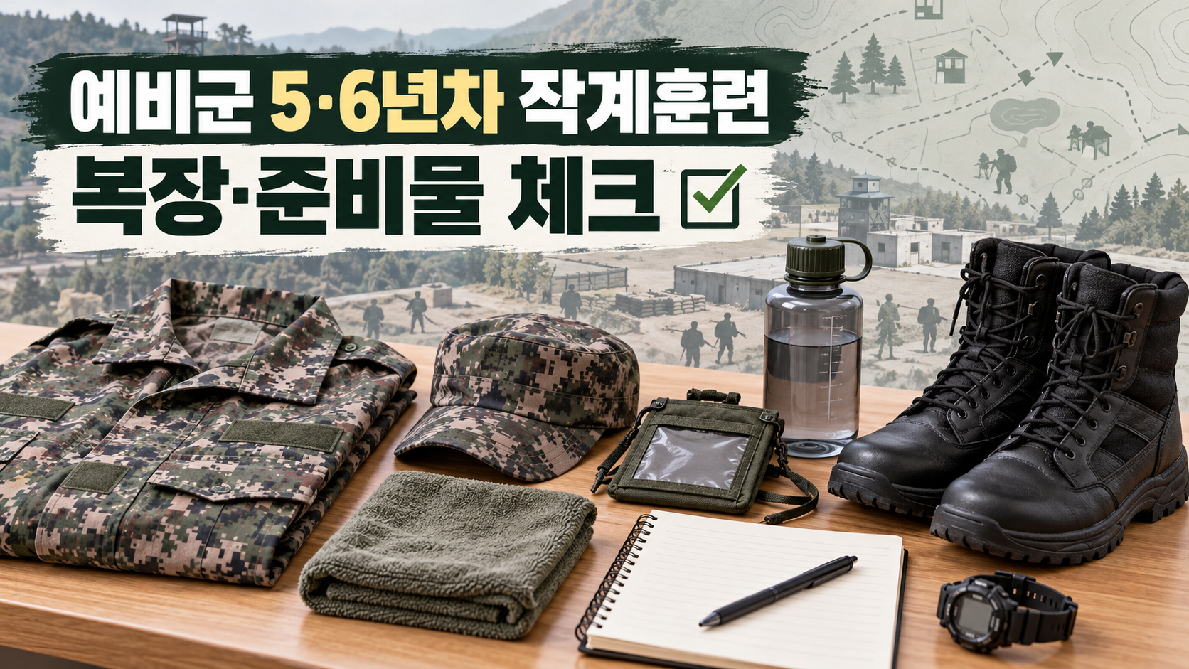 예비군 작계훈련 복장과 준비물 정보카드