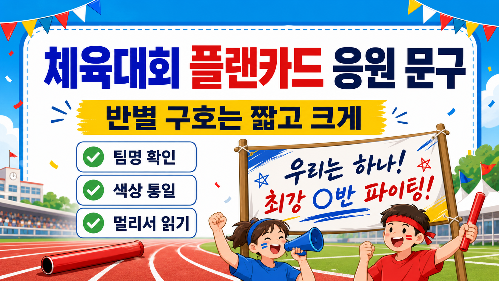 체육대회 플랜카드 응원 문구와 제작 점검 정보카드