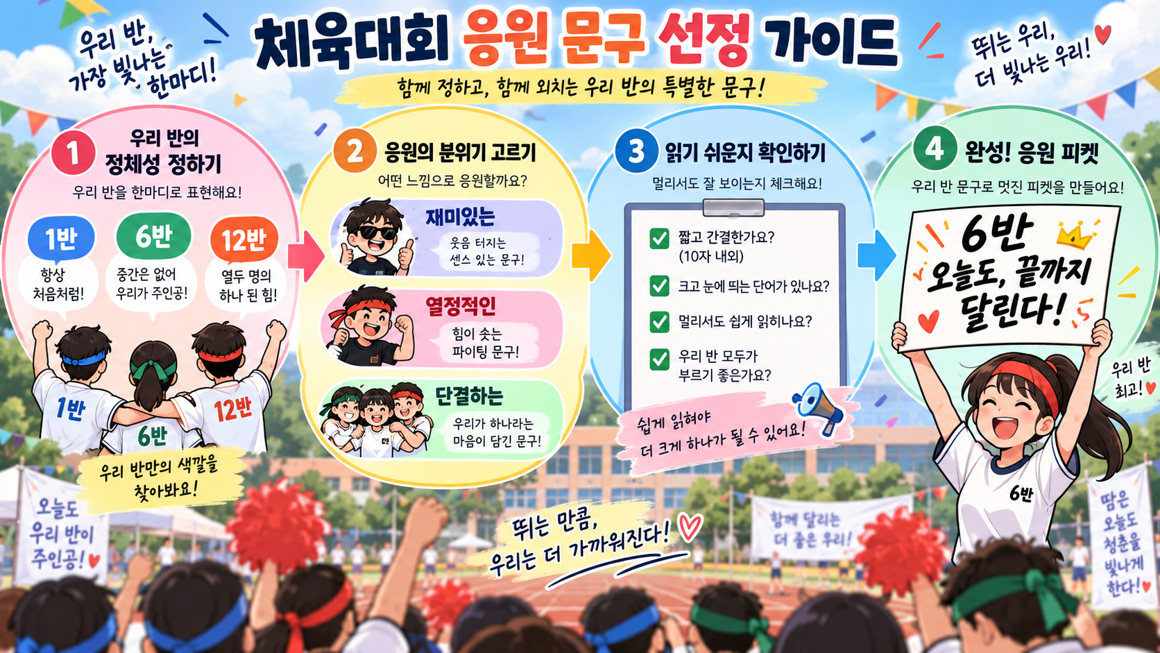 체육대회 응원 문구를 고르는 네 단계 한국형 정보카드