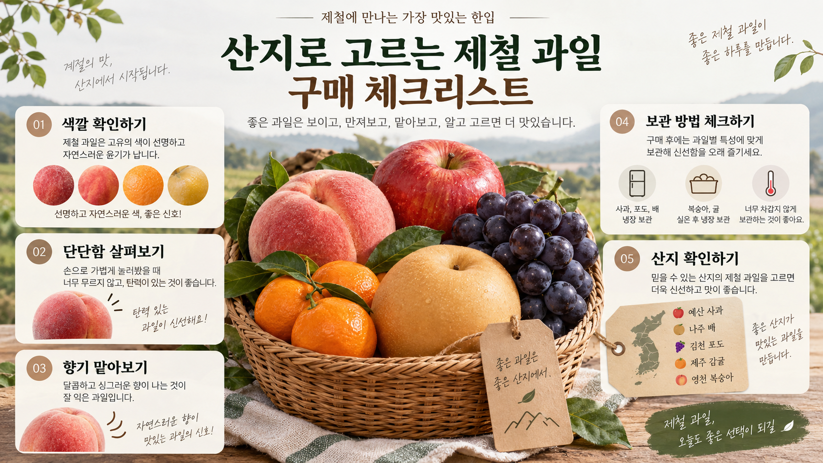 산지와 신선도를 확인하는 제철 과일 구매 체크리스트