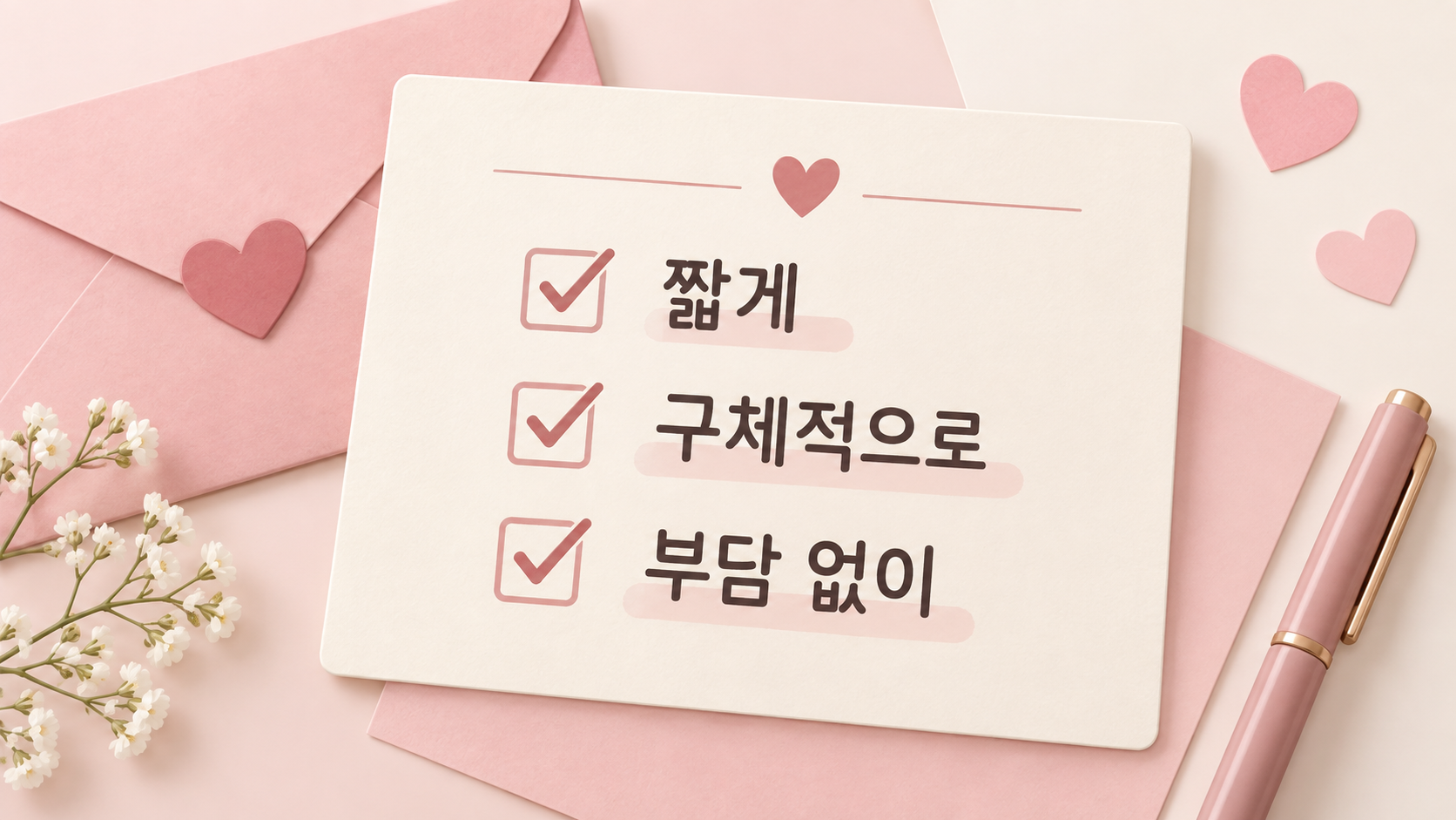 짧고 구체적이며 부담 없는 사랑글귀 체크리스트 정보카드