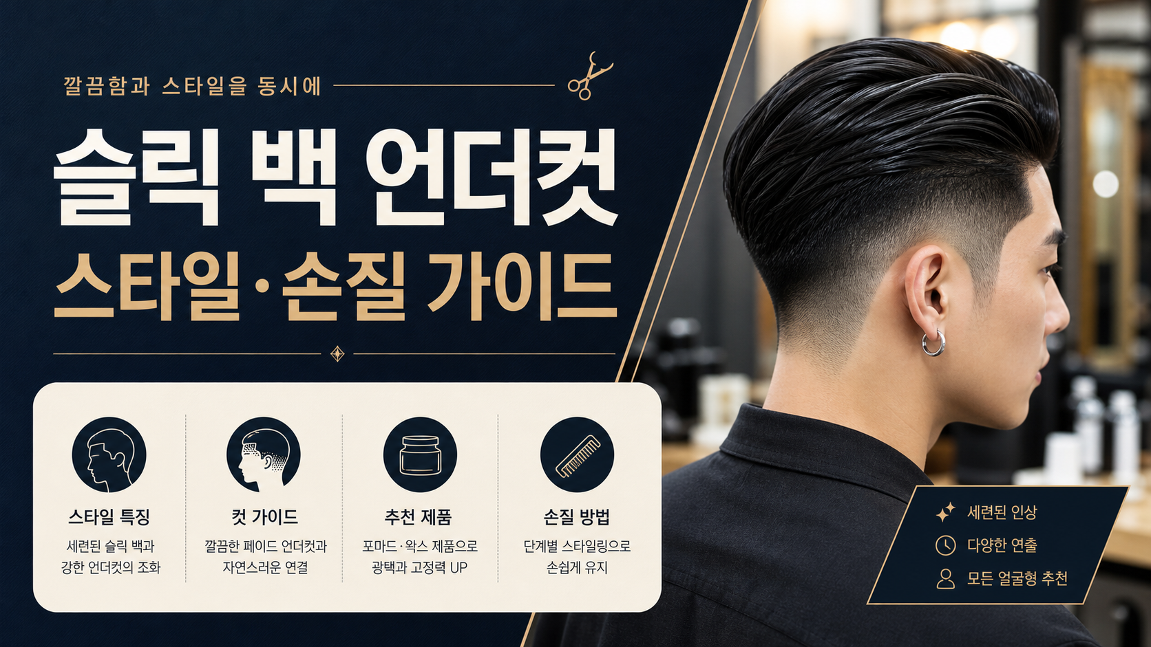 슬릭 백 언더컷 스타일 정보카드