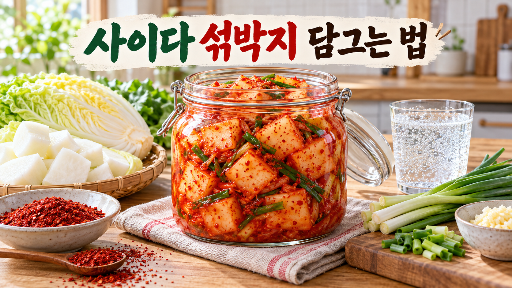 초간단 깔끔한 국밥집 사이다 섞박지(석박지) 담그는 법, 아작 ... 정보카드