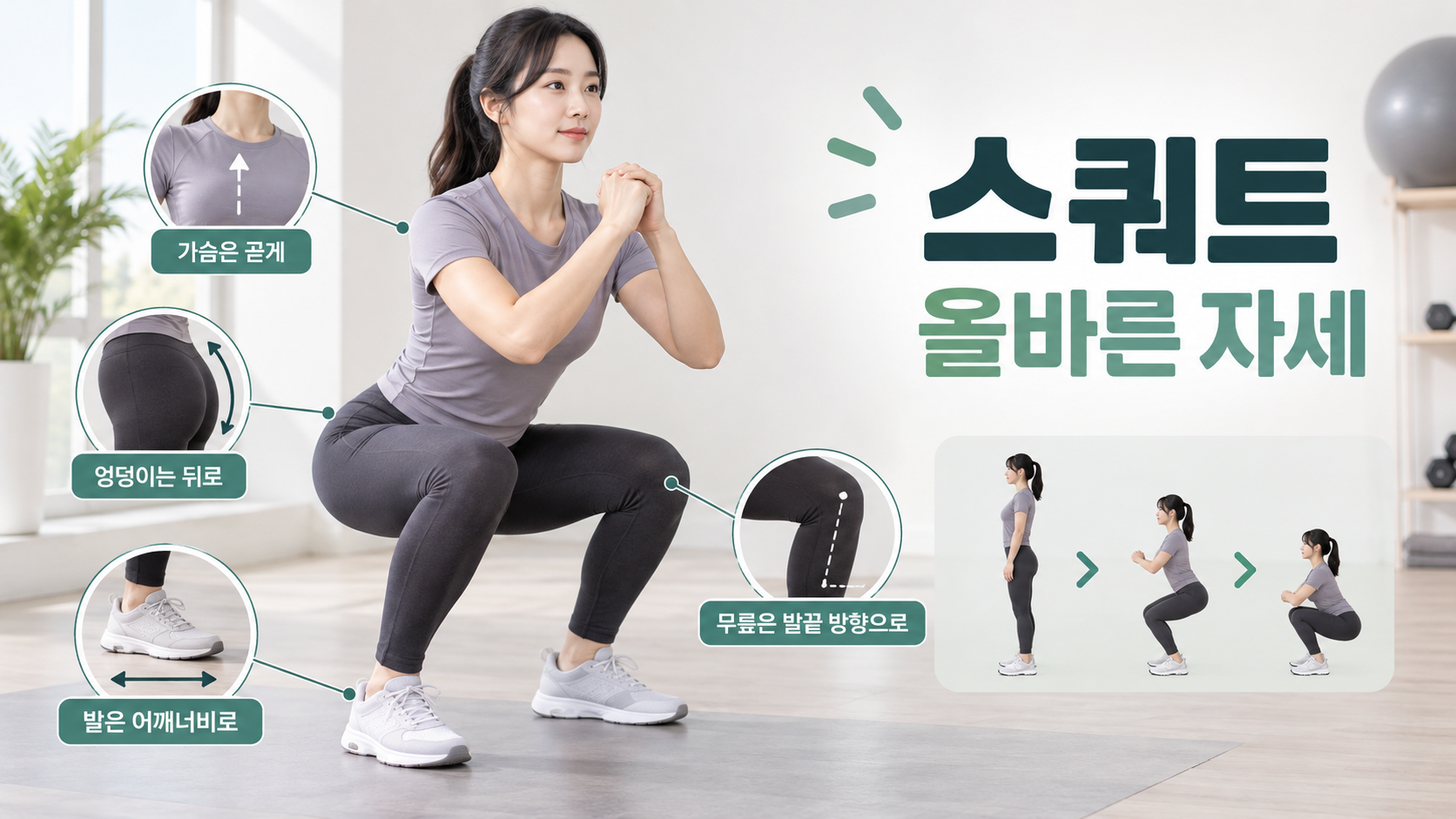 스쿼트 올바른 자세 정보카드