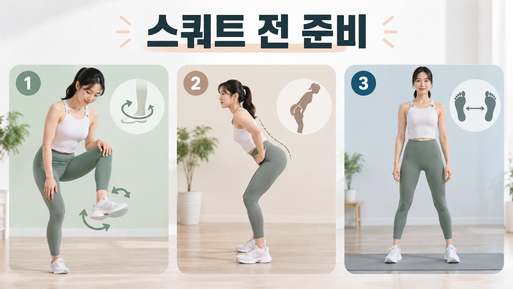 스쿼트 전 준비 정보카드