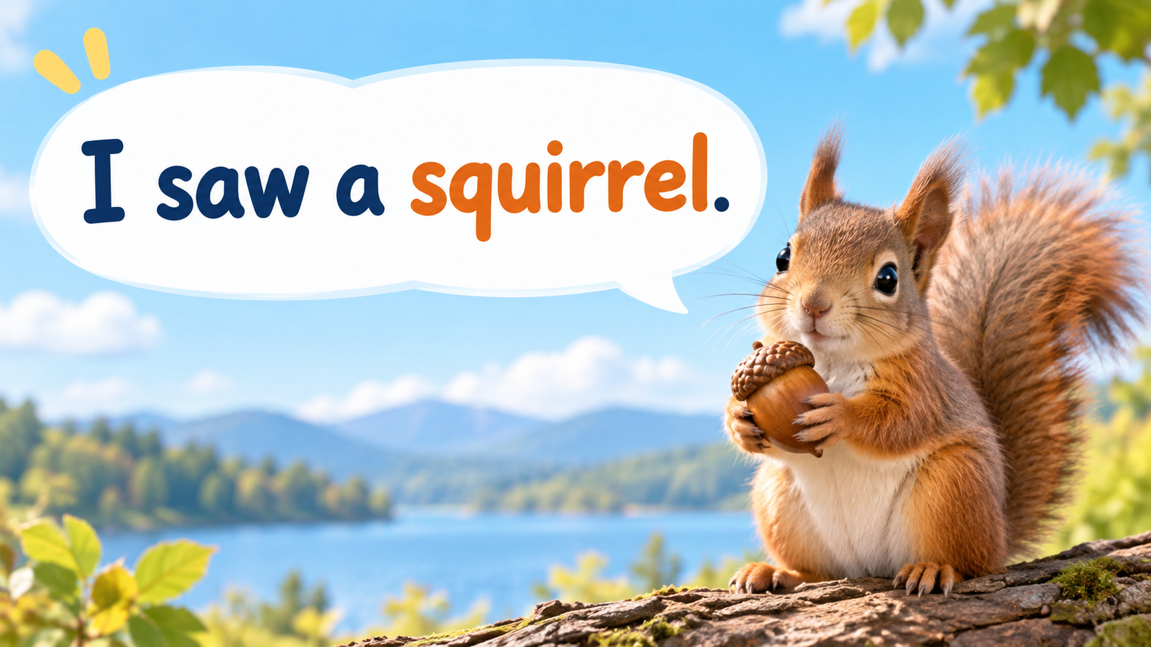 I saw a squirrel 예문과 다람쥐 정보 카드