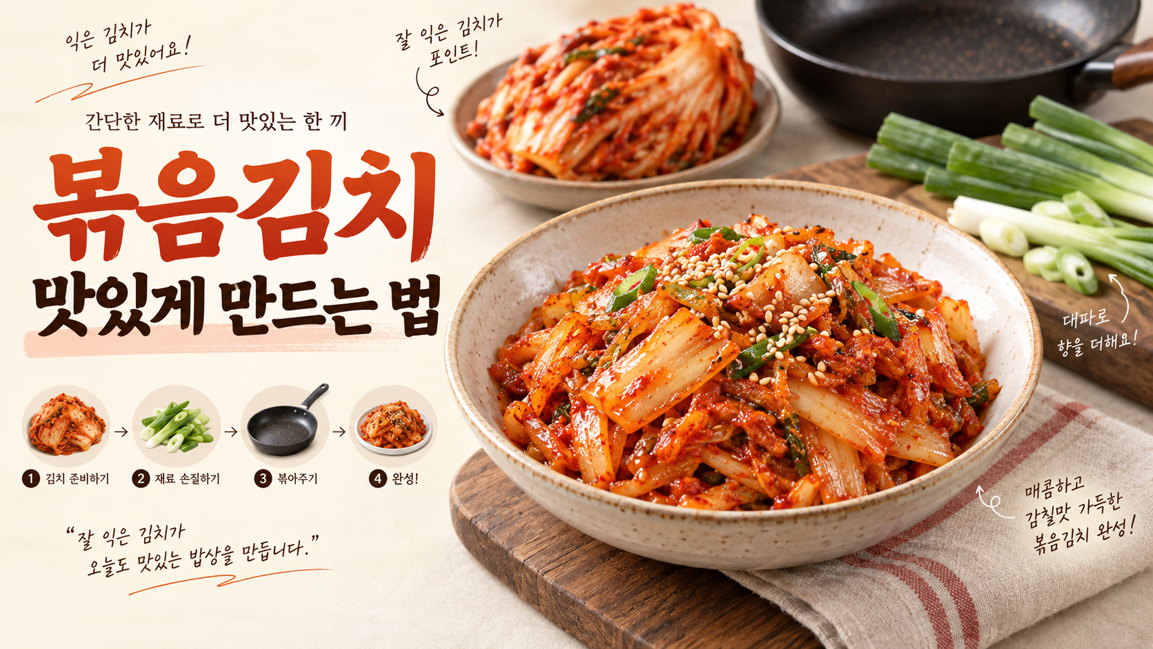 볶음김치 맛있게 만드는 법 정보 카드