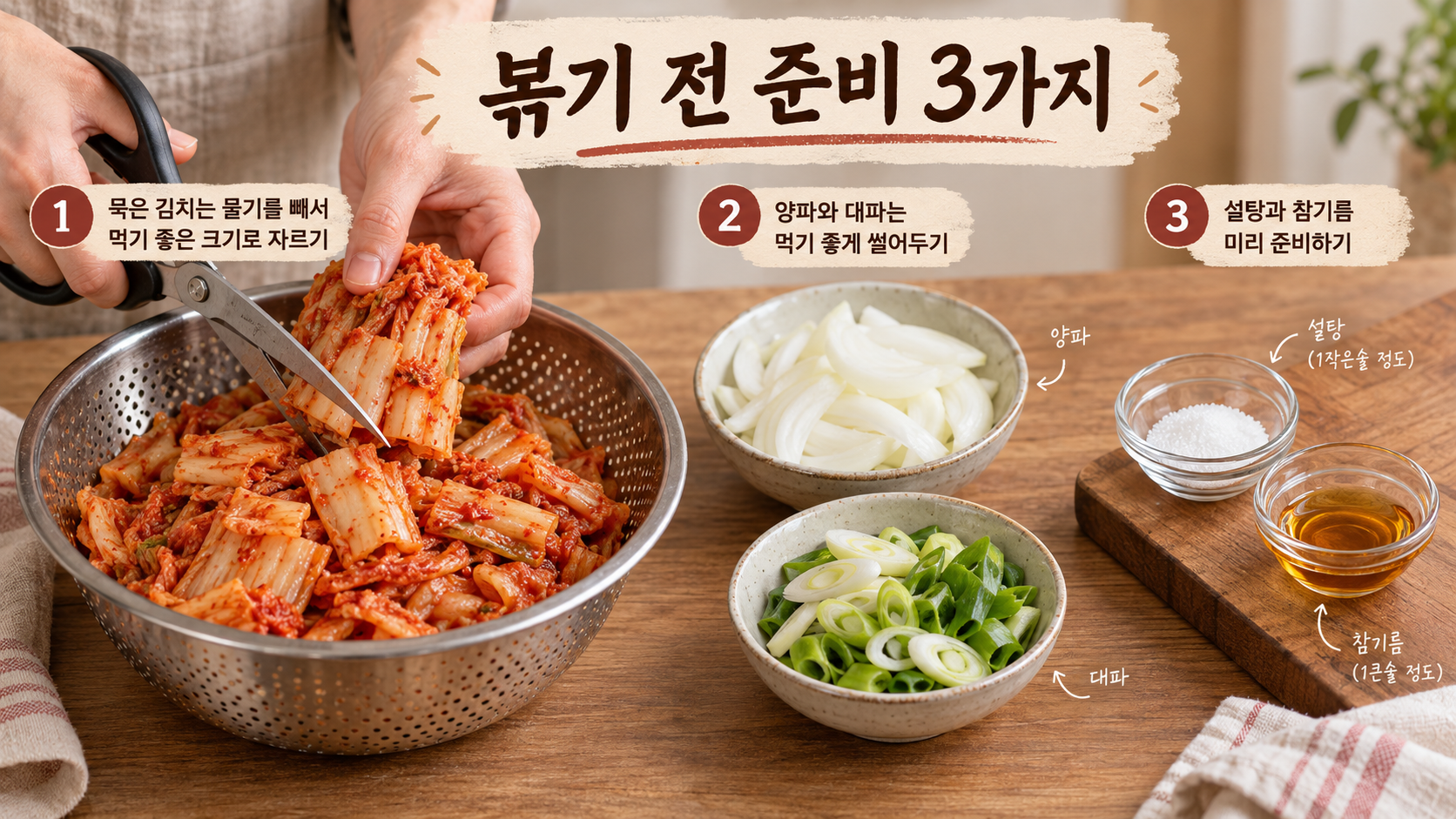 볶음김치 재료 준비 정보 카드