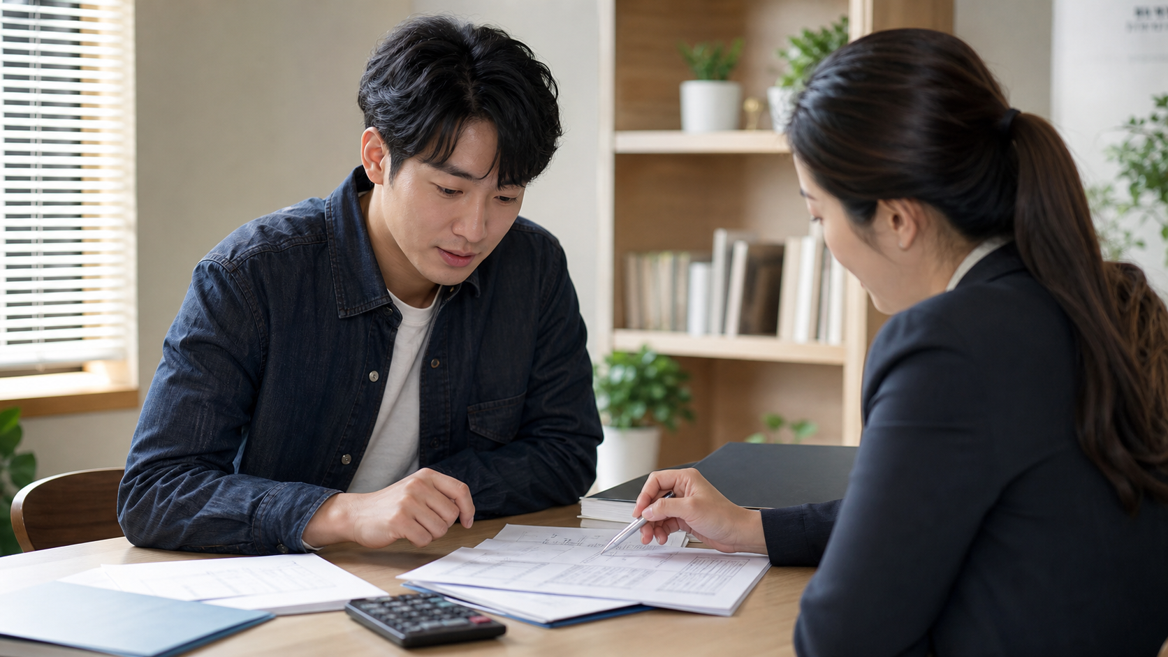 상환 계획을 상담하는 모습