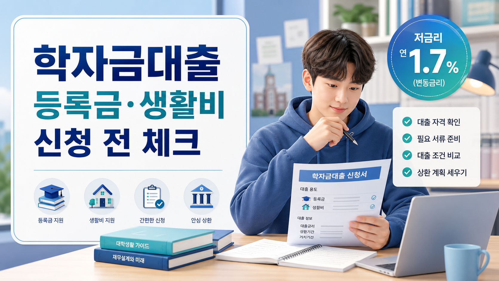 학자금대출 등록금 생활비 신청 전 체크 정보 카드