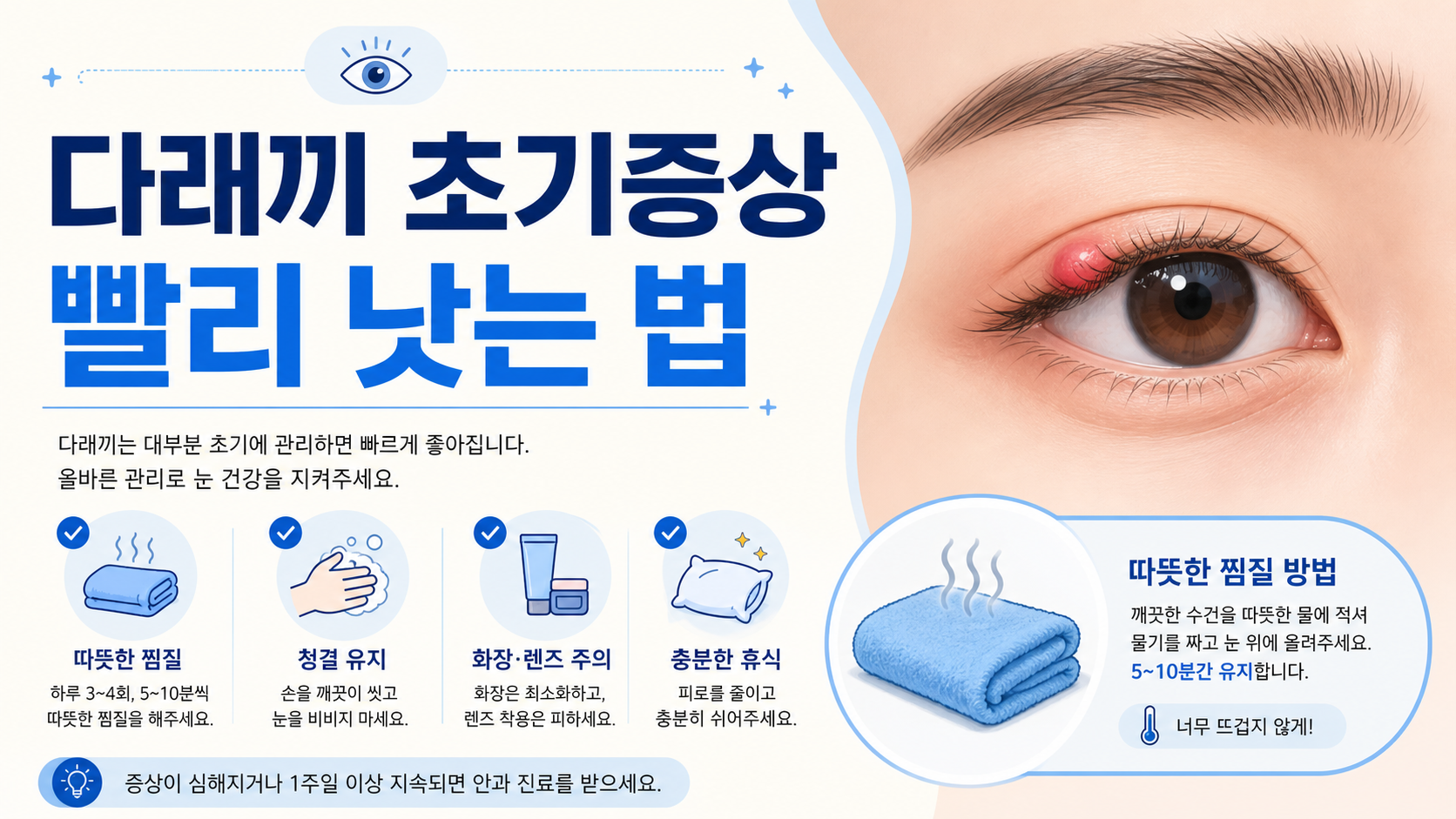 다래끼 초기증상과 안전한 관리 방법 정보카드