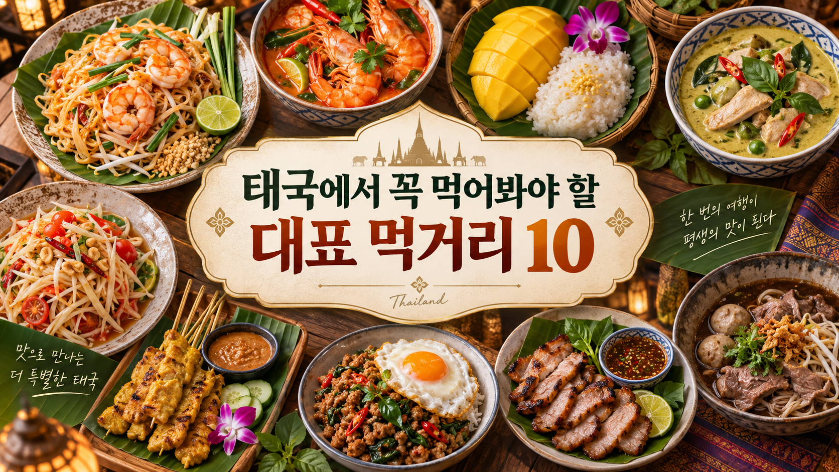 태국에서 꼭 먹어봐야 할 대표 먹거리 10 정보카드