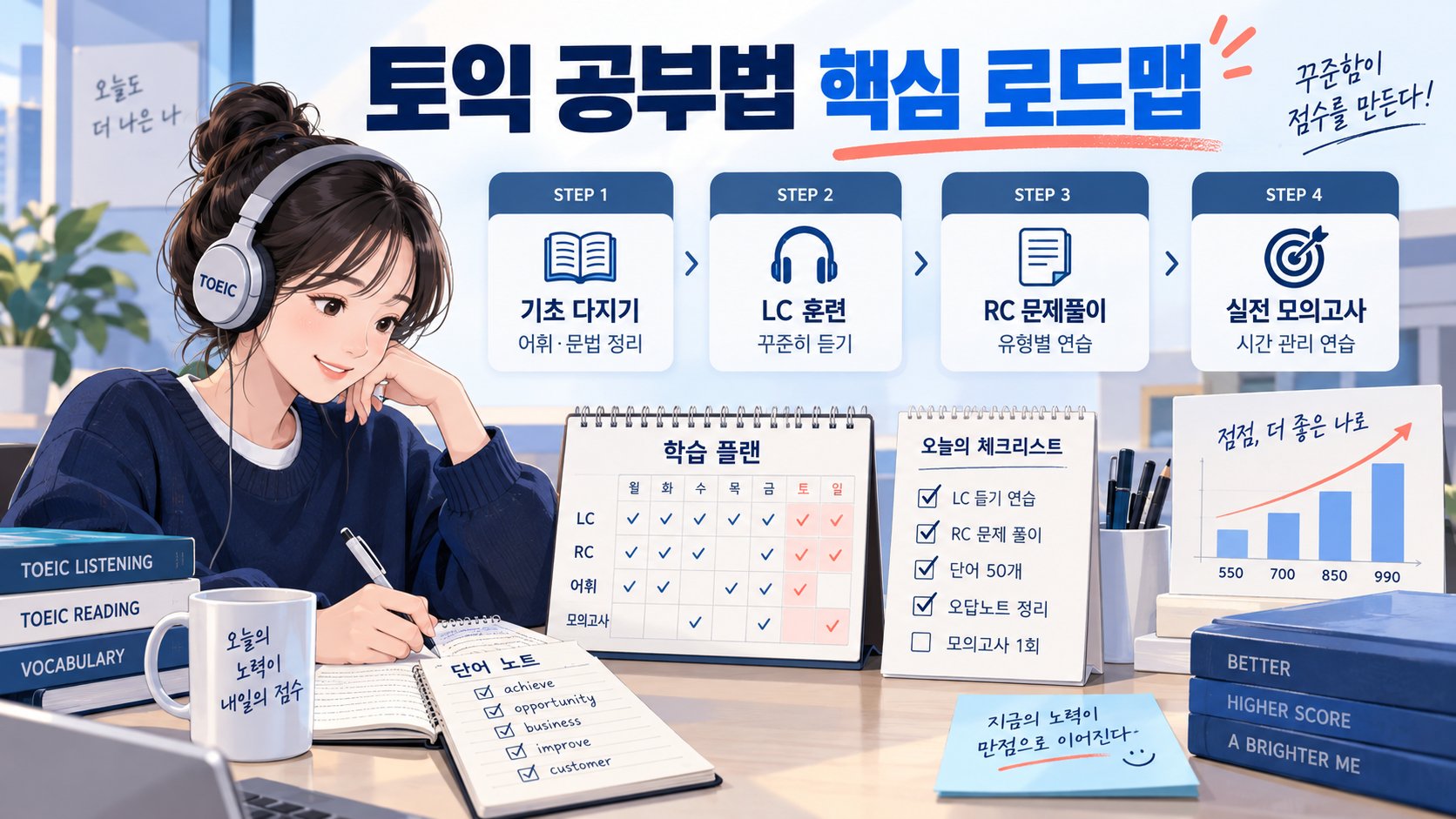 토익 공부법 핵심 로드맵 정보 카드