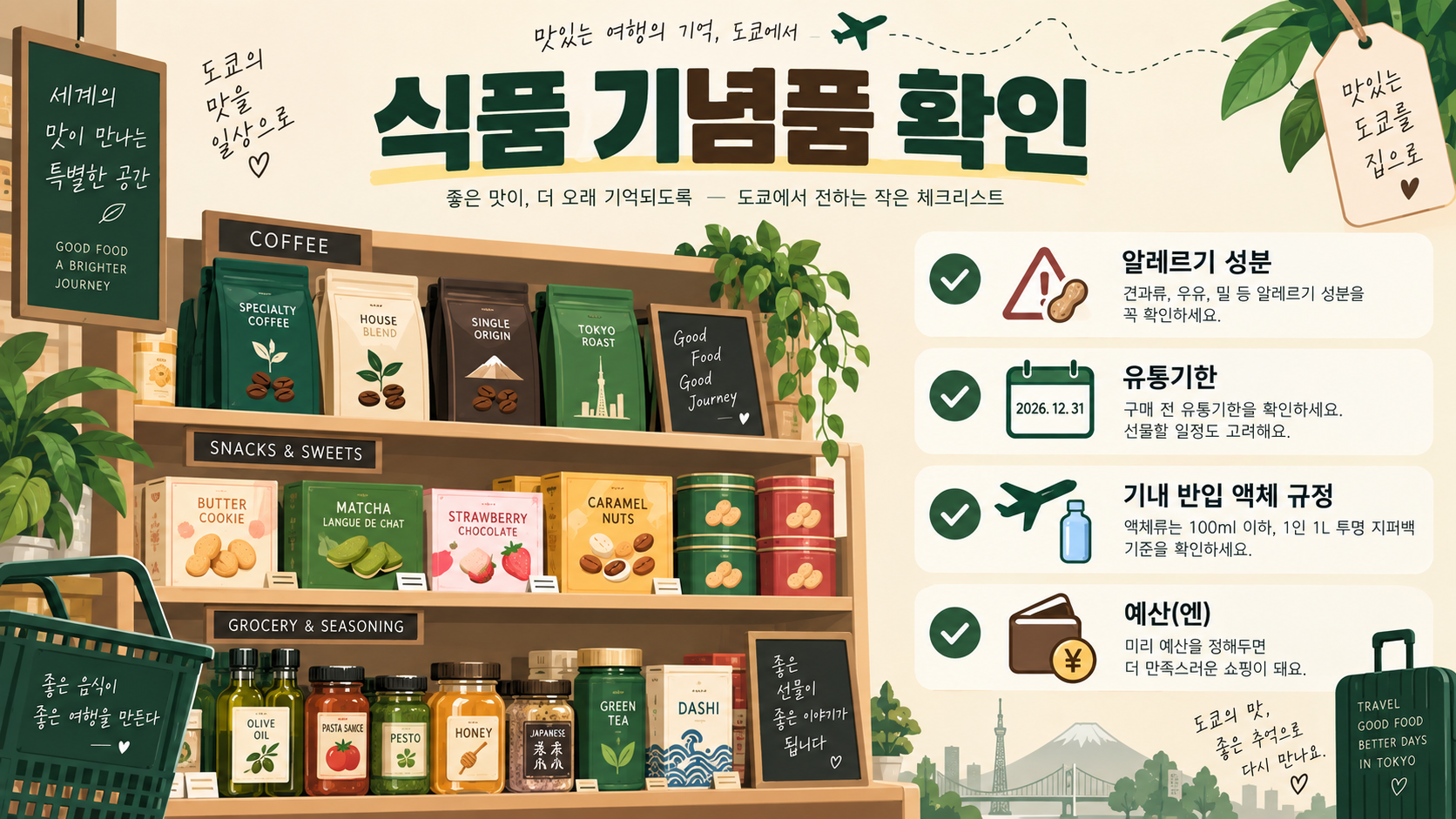 칼디커피팜 일본 기념품 구매 전 확인 항목