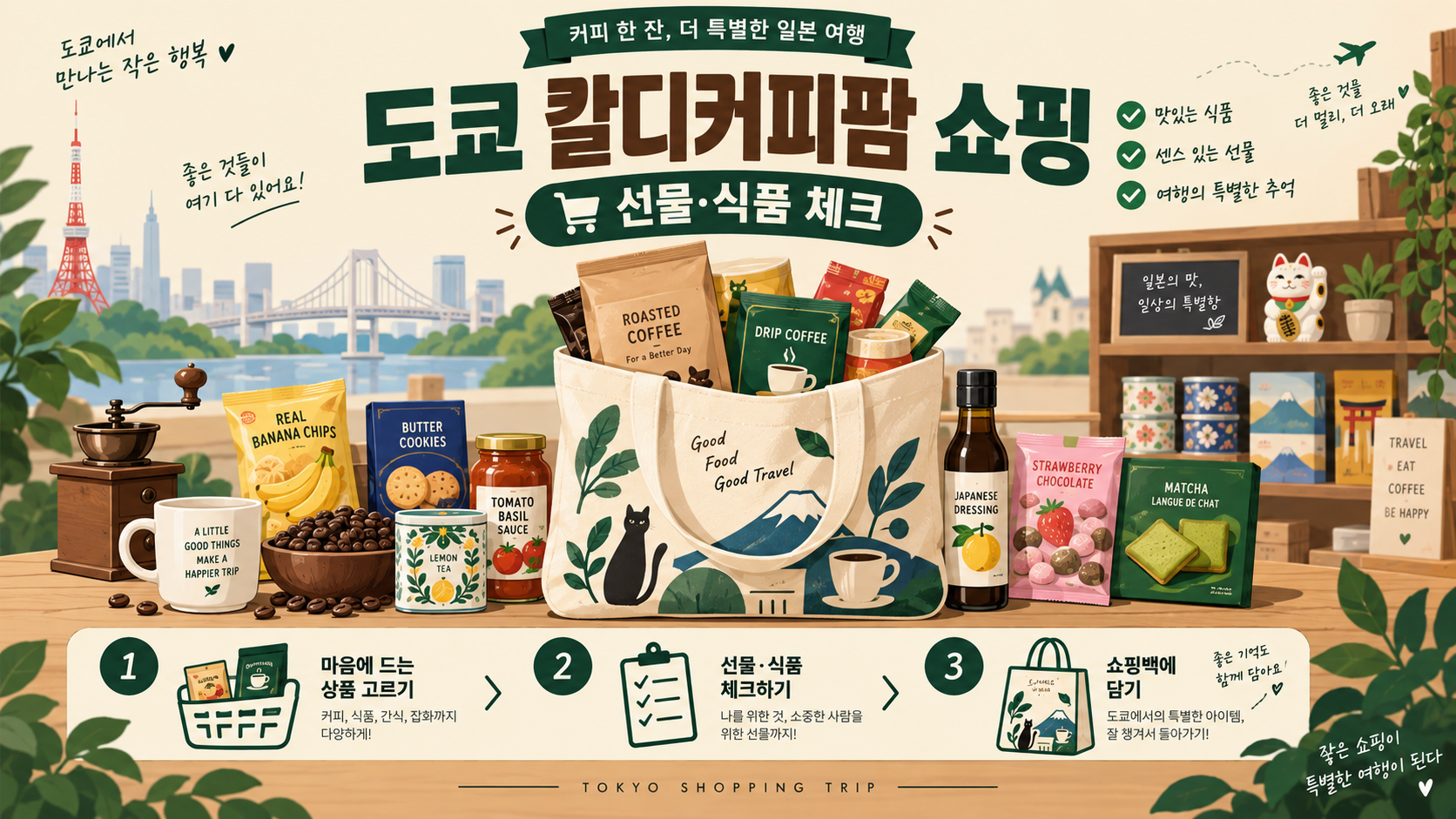 도쿄 칼디커피팜 일본 기념품 구매 체크 정보카드