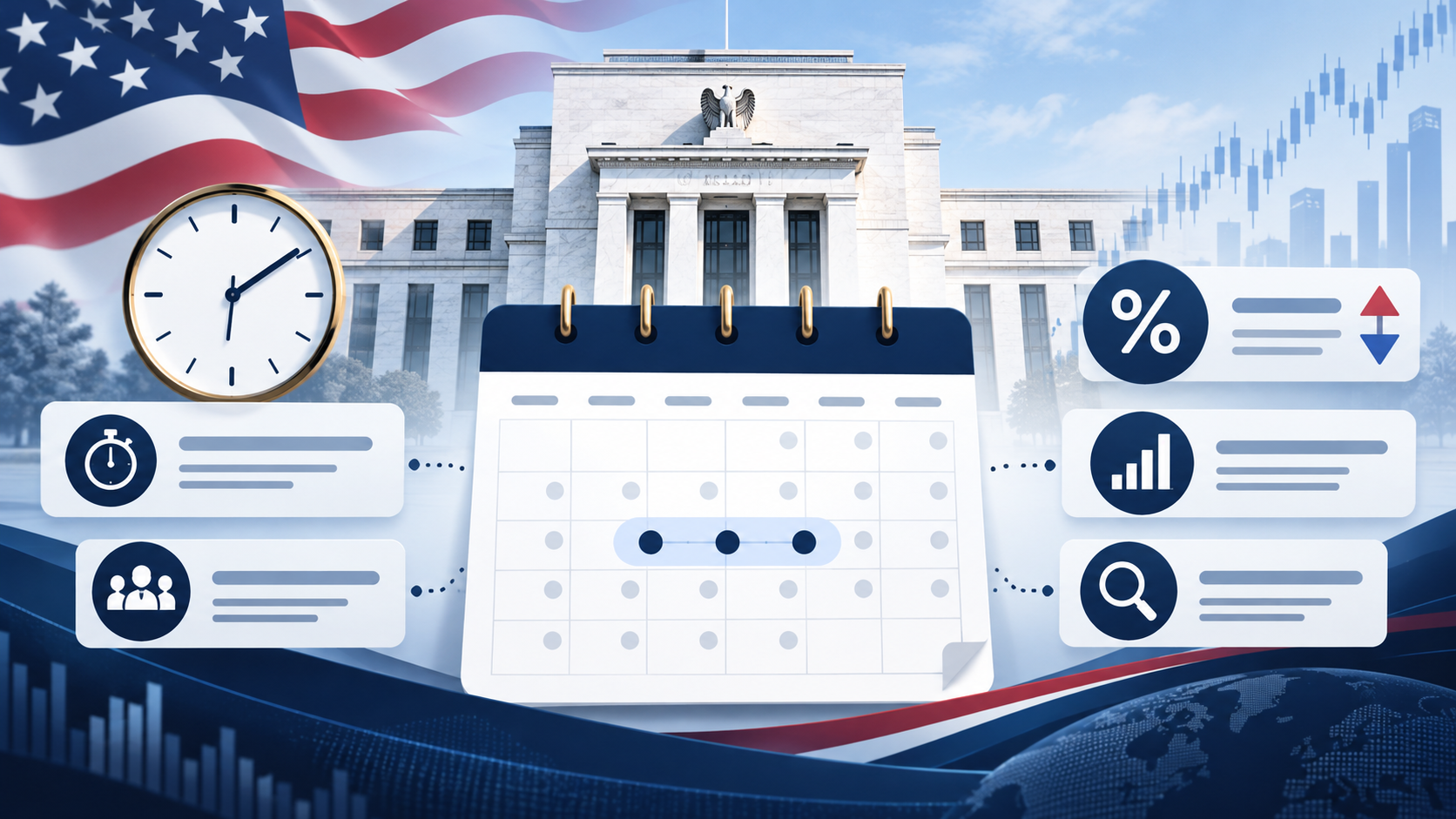 미국 6월 FOMC 일정과 금리 발표를 설명하는 정보카드
