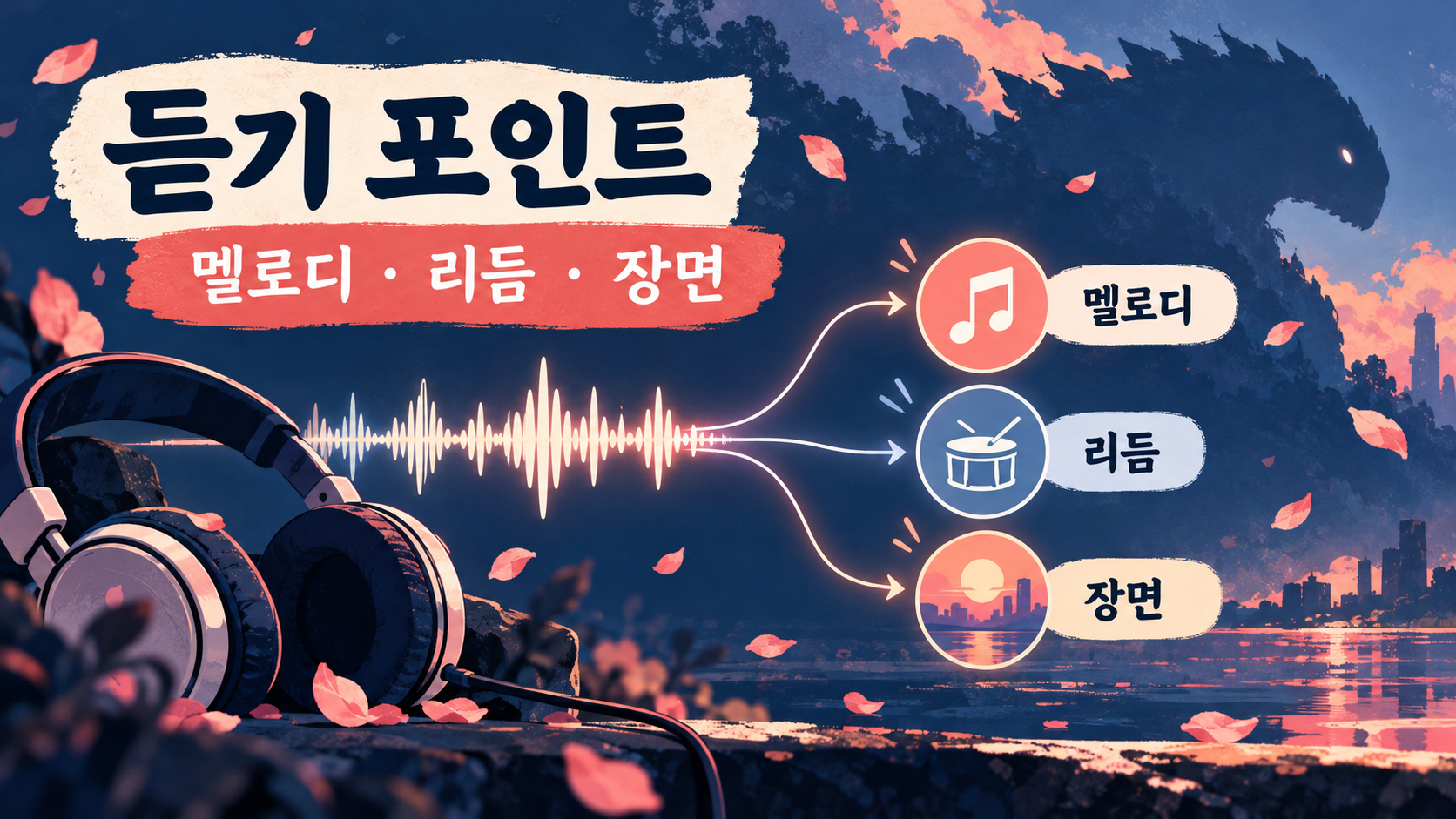 멜로디 리듬 장면 감상 포인트 카드