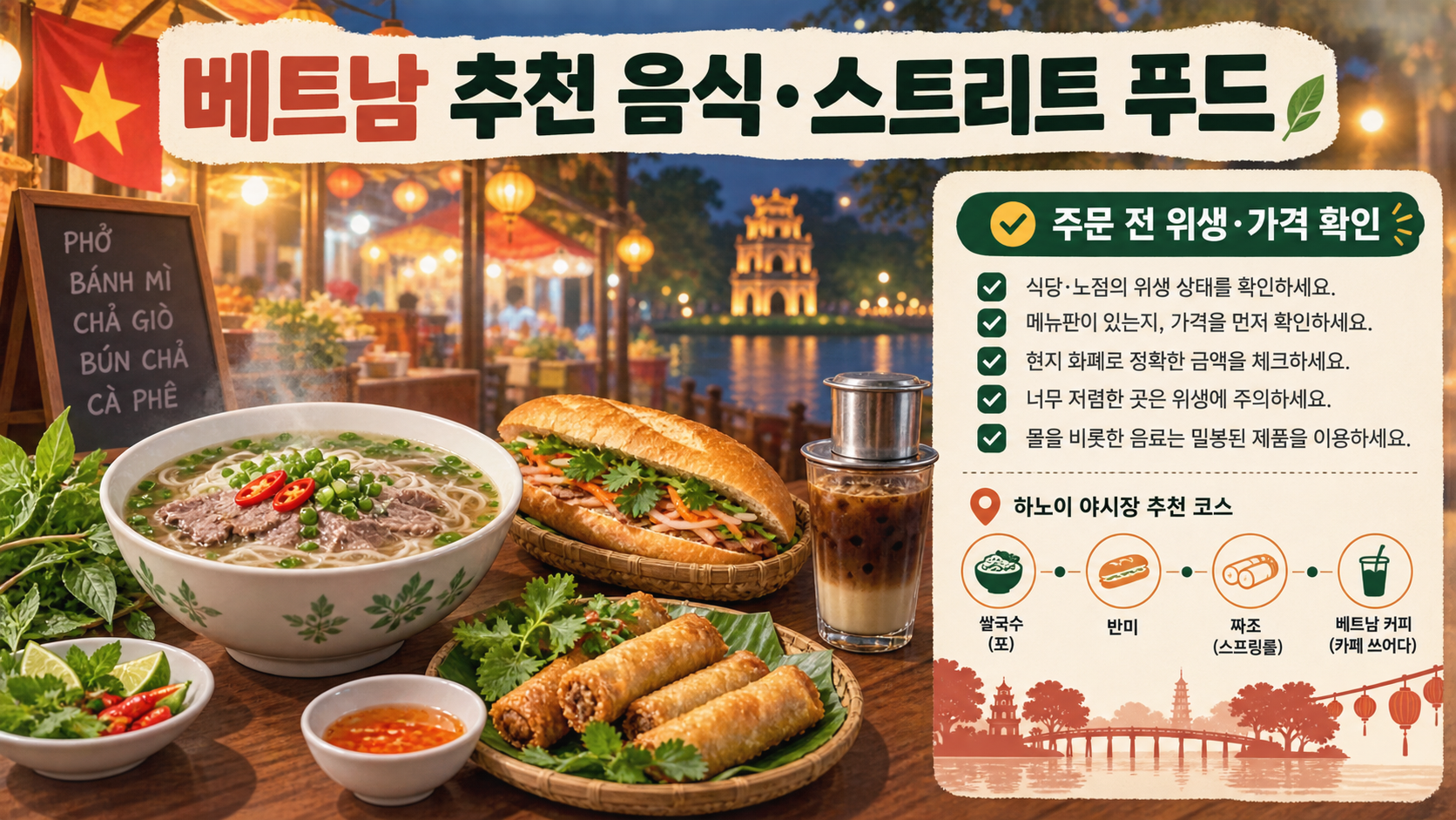 베트남 추천 음식과 스트리트 푸드 정보카드