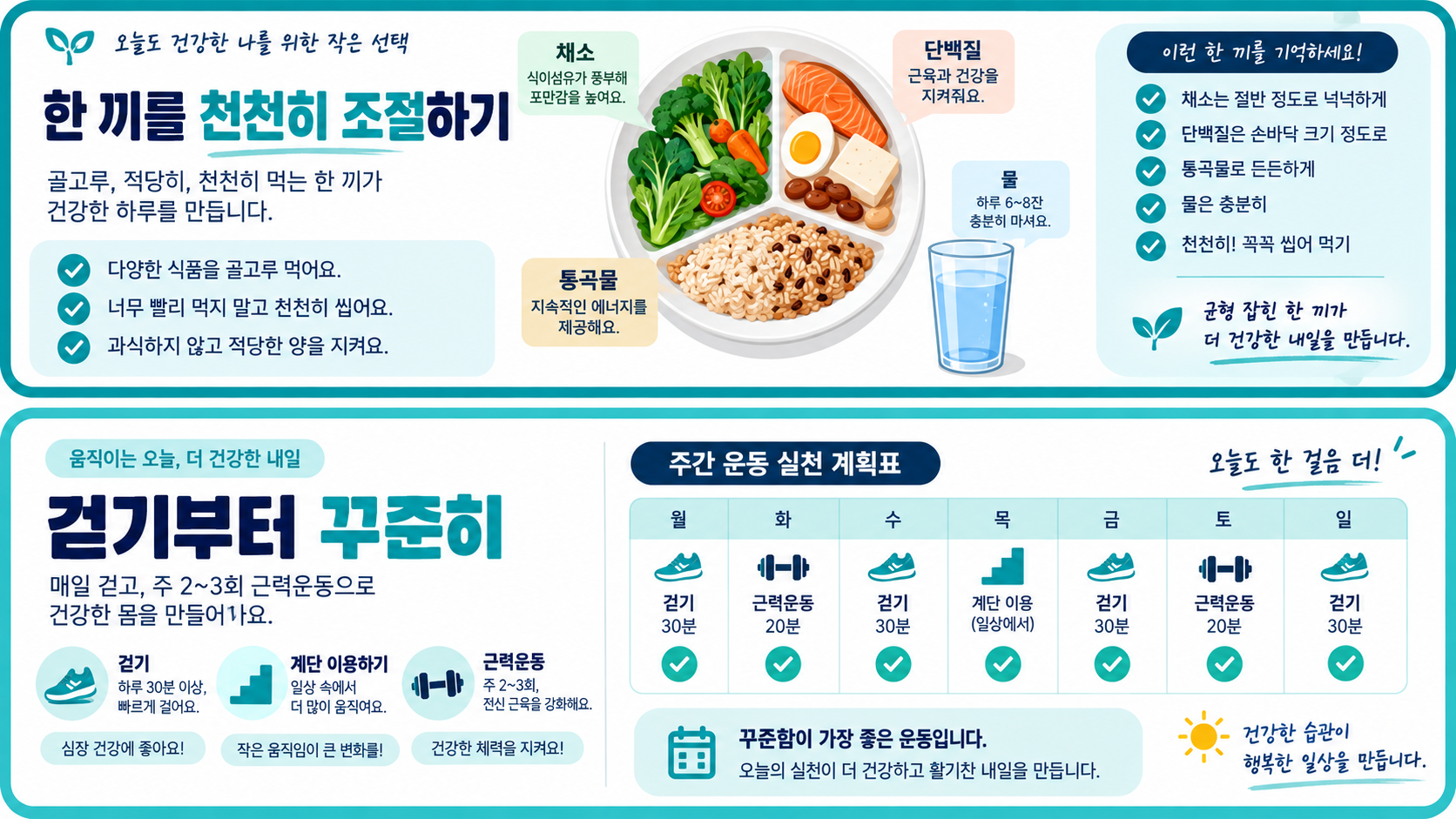 내장지방 관리를 위한 균형 식사 구성 정보카드