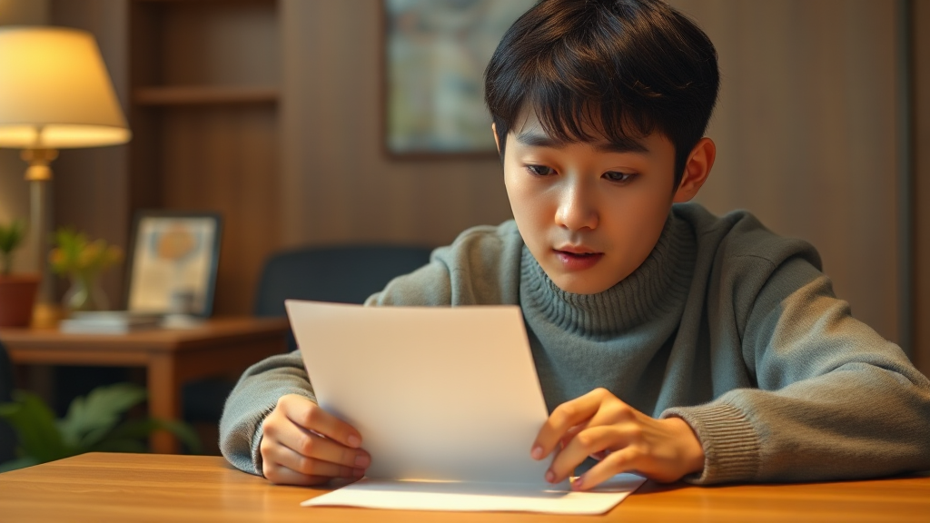 뜻밖의 상황에서 맞춤법을 확인하는 장면