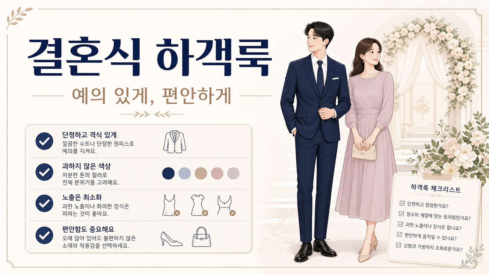 결혼식 하객룩 예절과 단정한 복장 선택 체크리스트 정보카드